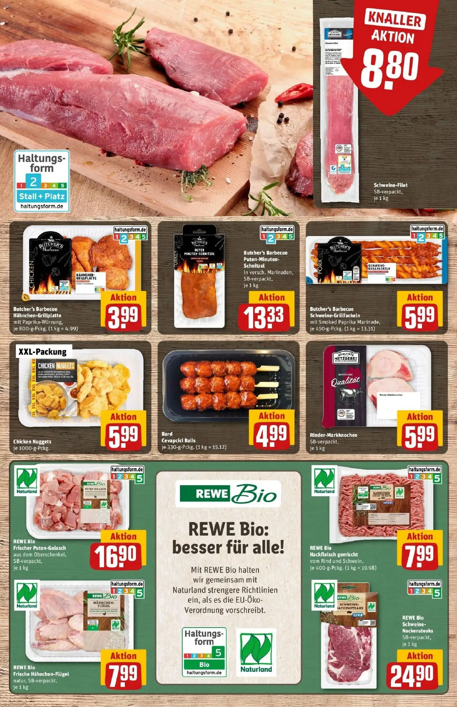 Rewe Prospekt Köln / Weidenpesch	 – gültig ab 12.04.2026 | Seite: 8 | Produkte: Nackensteaks, Cevapcici, Schnitzel, Paprika