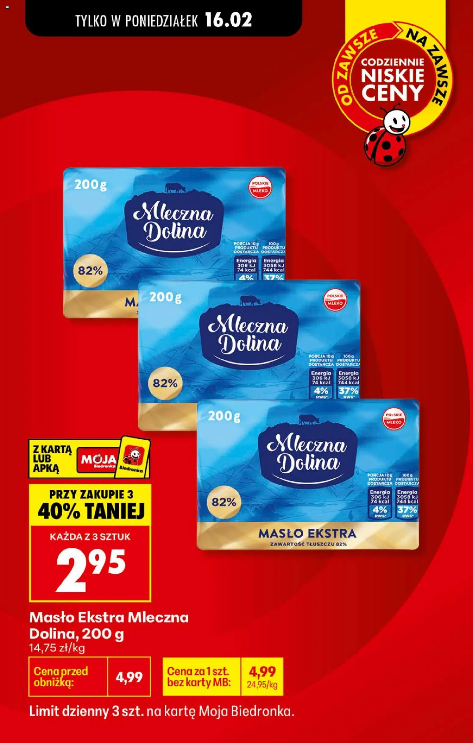 Biedronka Polsko leták od 16.02.2026 | Strana: 2 | Produkty: Mléko, Máslo, Karty
