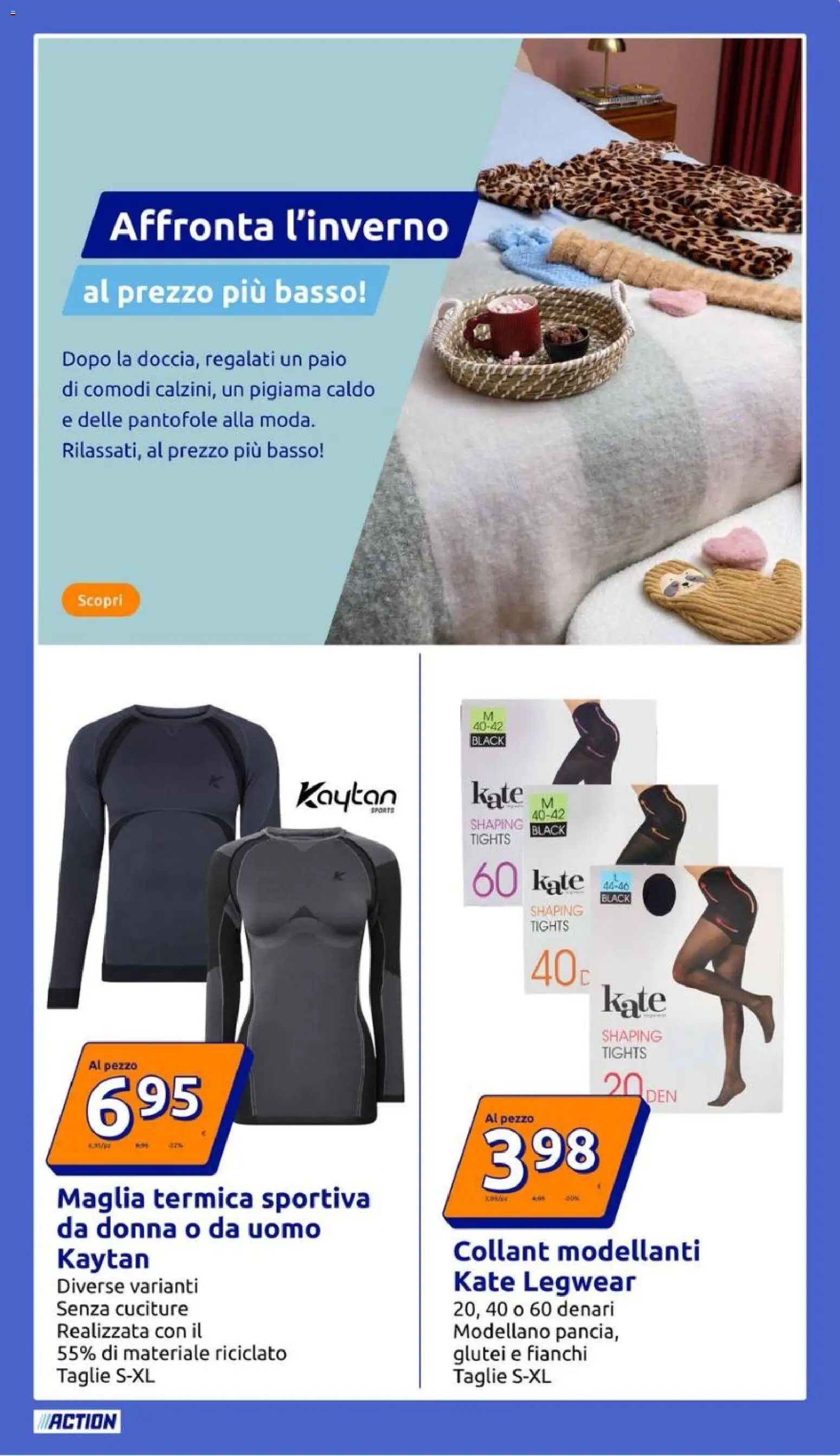 Volantino Action del 10.12.2025 | Pagina: 19 | Prodotti: Pigiama, Pantofole, Collant