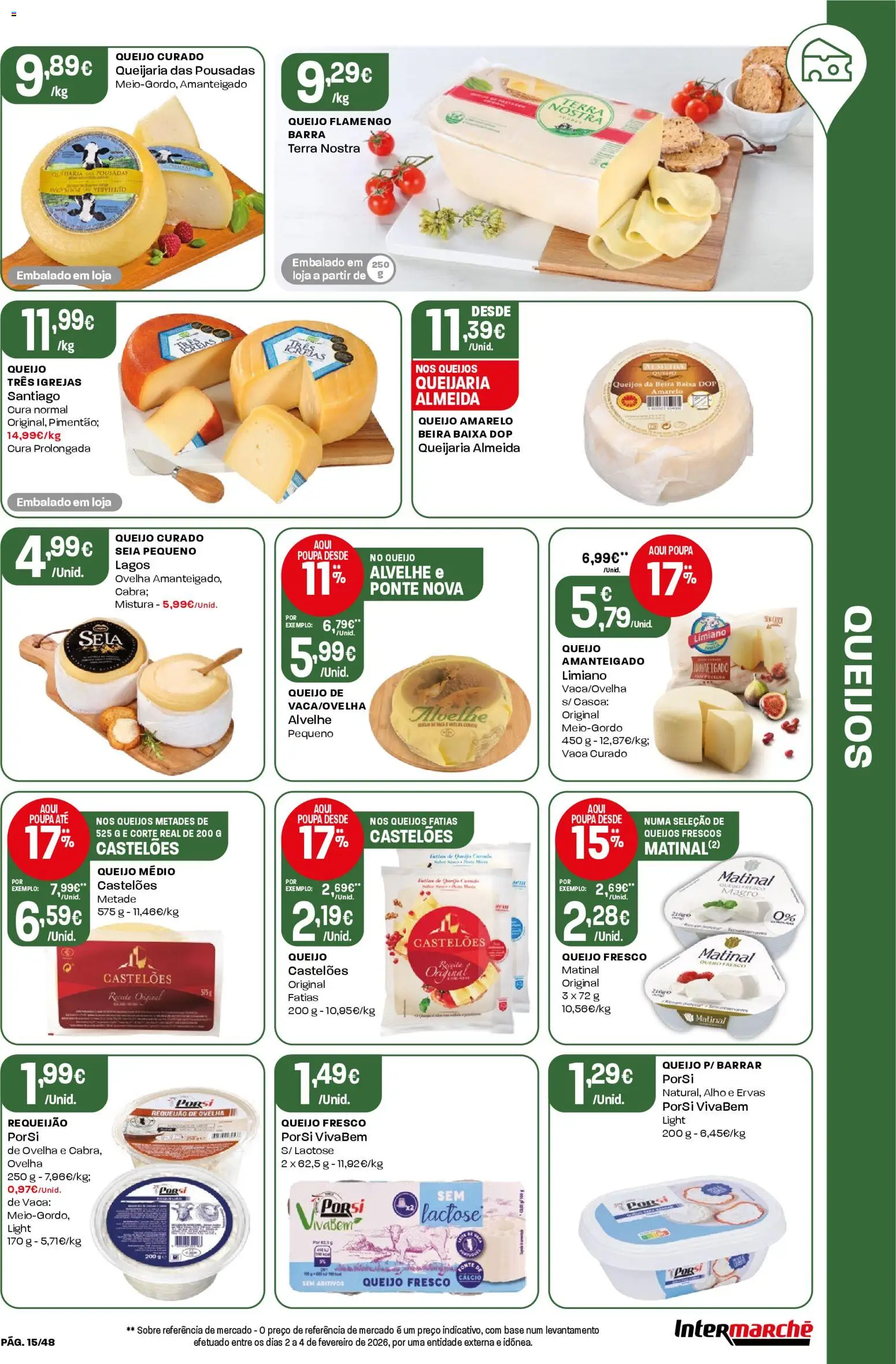 Intermarché folheto │ válido de 12.03.2026 | Página: 15 | Produtos: Base, Cálcio, Queijo, Requeijão