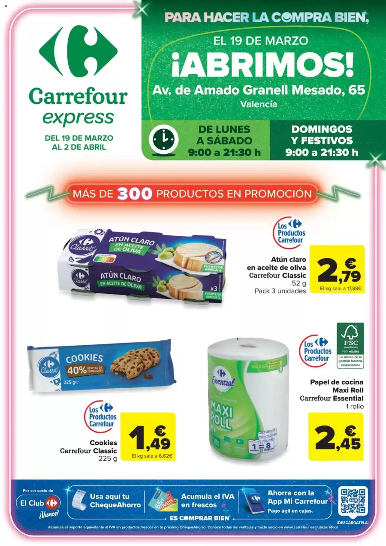 Carrefour Express folleto │ válido desde el 19.03.2026 | Página: 1 | Productos: Chocolate, Aceite de oliva, Cocina, Atún claro