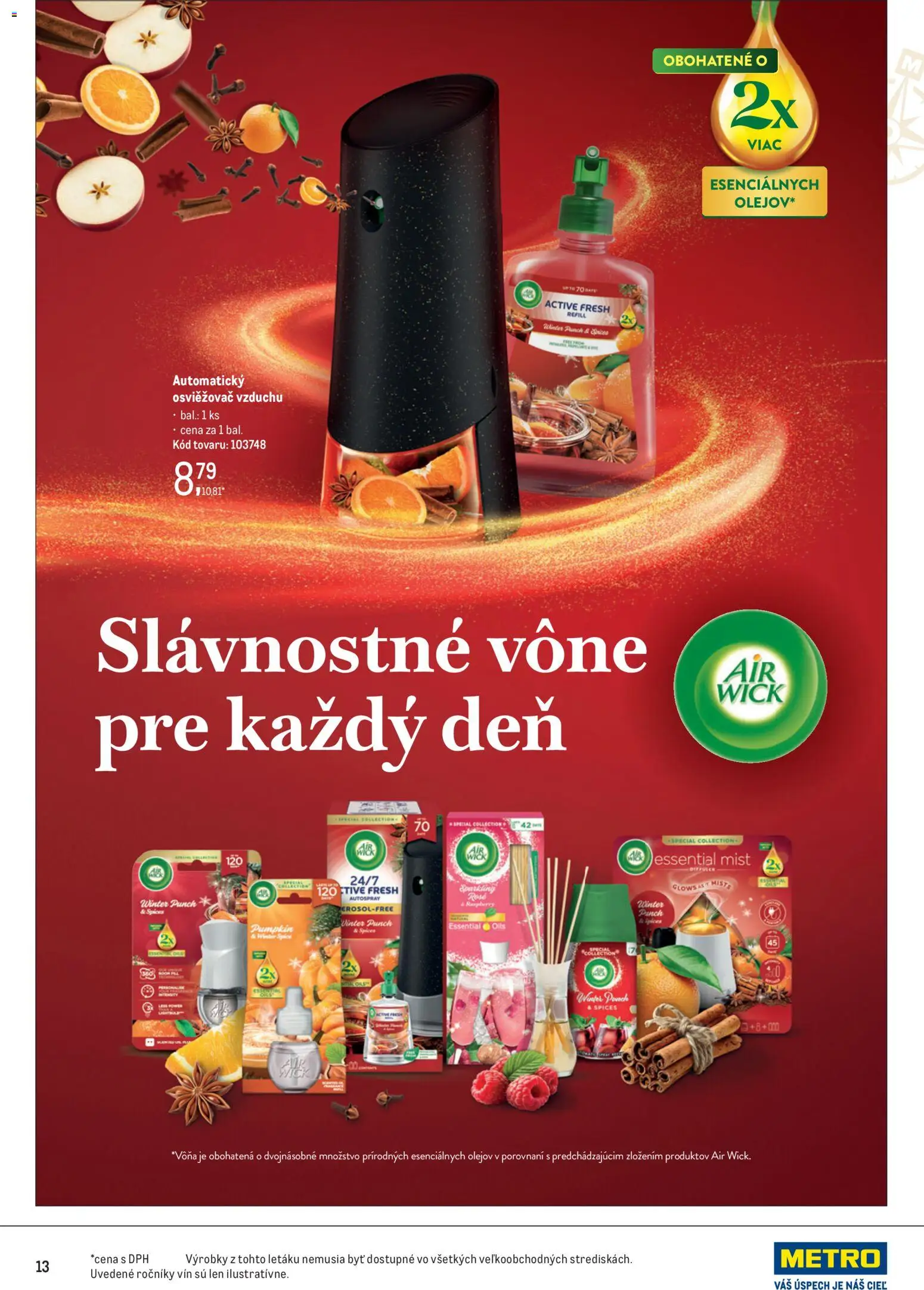 Nové Metro akcie – leták je platný od 19.11.2025 | Strana: 13 | Produkty: Osviežovač vzduchu