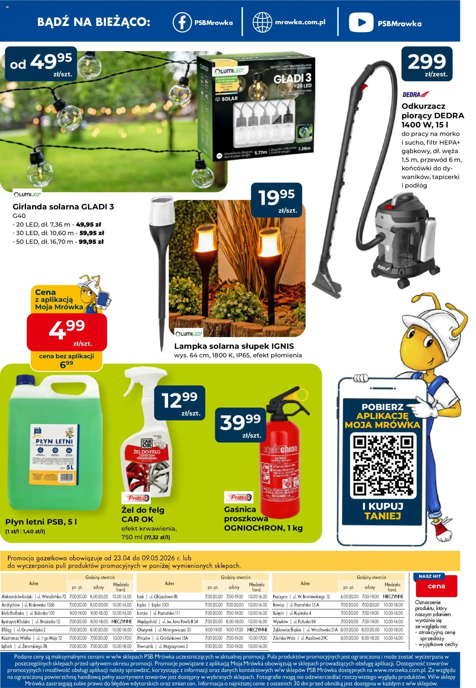 Mrówka gazetka - Elbląg od 23.04.2026 | Strona: 12 | Produkty: Gaśnica, Odkurzacz