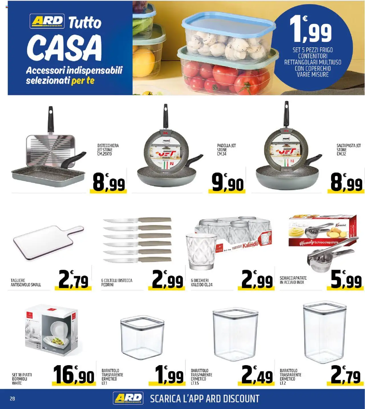 Volantino ARD Discount del 07.08.2025 | Pagina: 28 | Prodotti: Tè, Bistecchiera, Tagliere, Padella