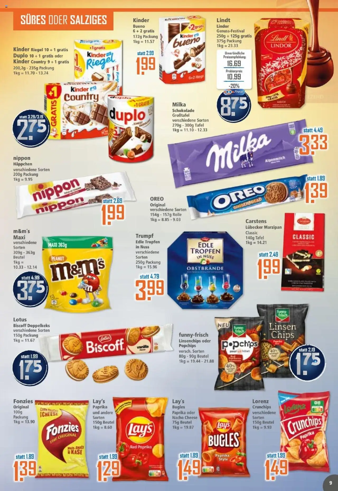 Klaas & Kock Prospekt – gültig ab 20.10.2025 | Seite: 9 | Produkte: Schokolade, M&M's, Kinder riegel, Kinder country
