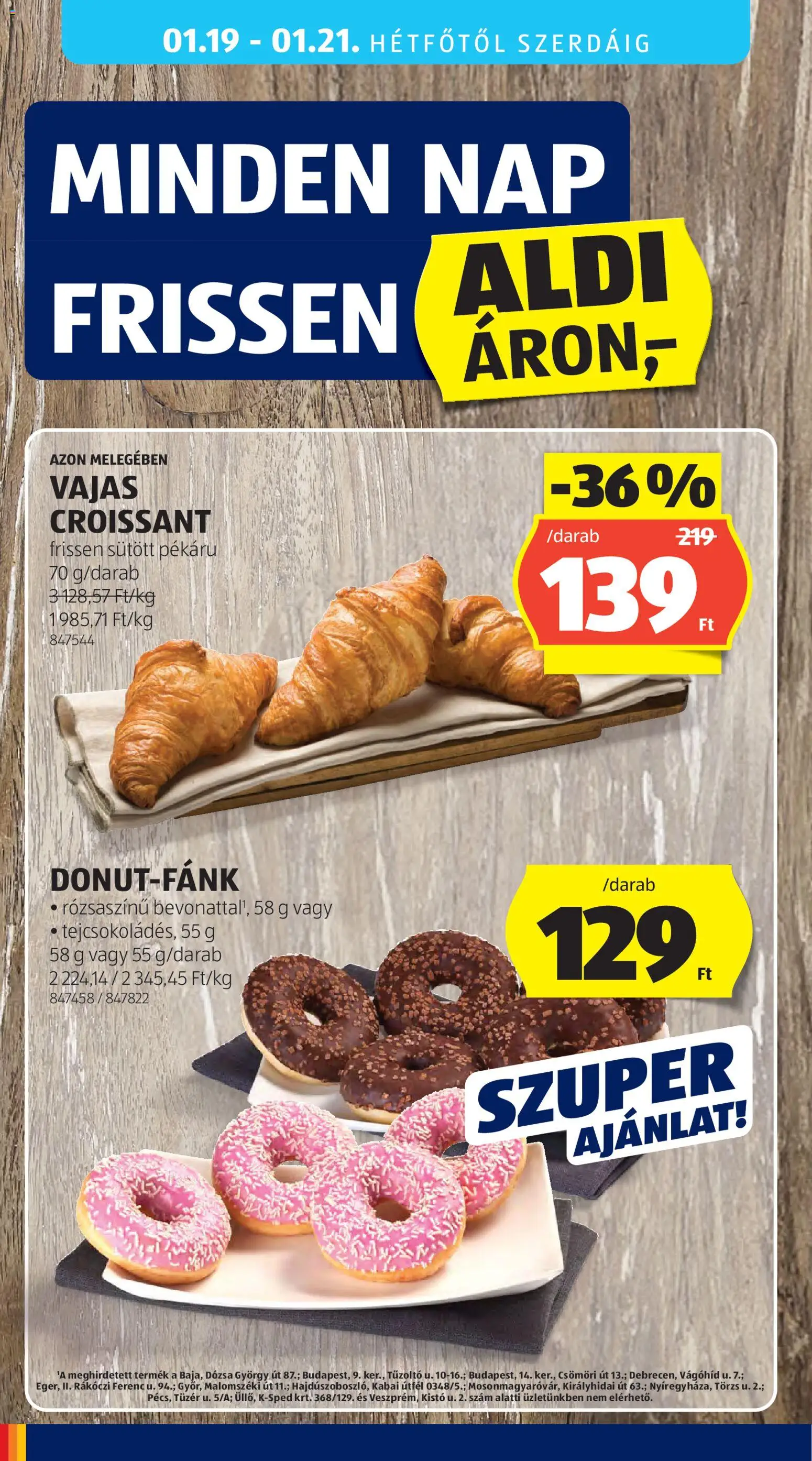 Aldi akciós ujság - amely érvényes a következő dátumtól: 15.01.2026 | Oldal: 36 | Termékek: Croissant