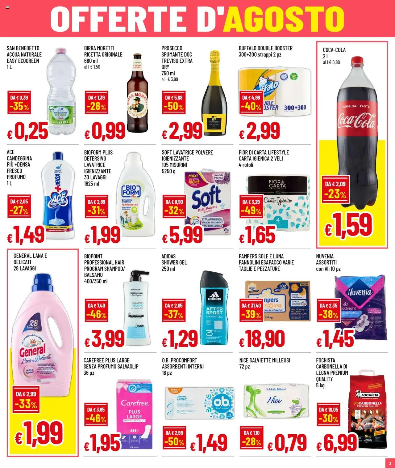 Volantino Galassia del 11.08.2025 | Pagina: 3 | Prodotti: Shampoo, Acqua, Lavatrice, Spumante