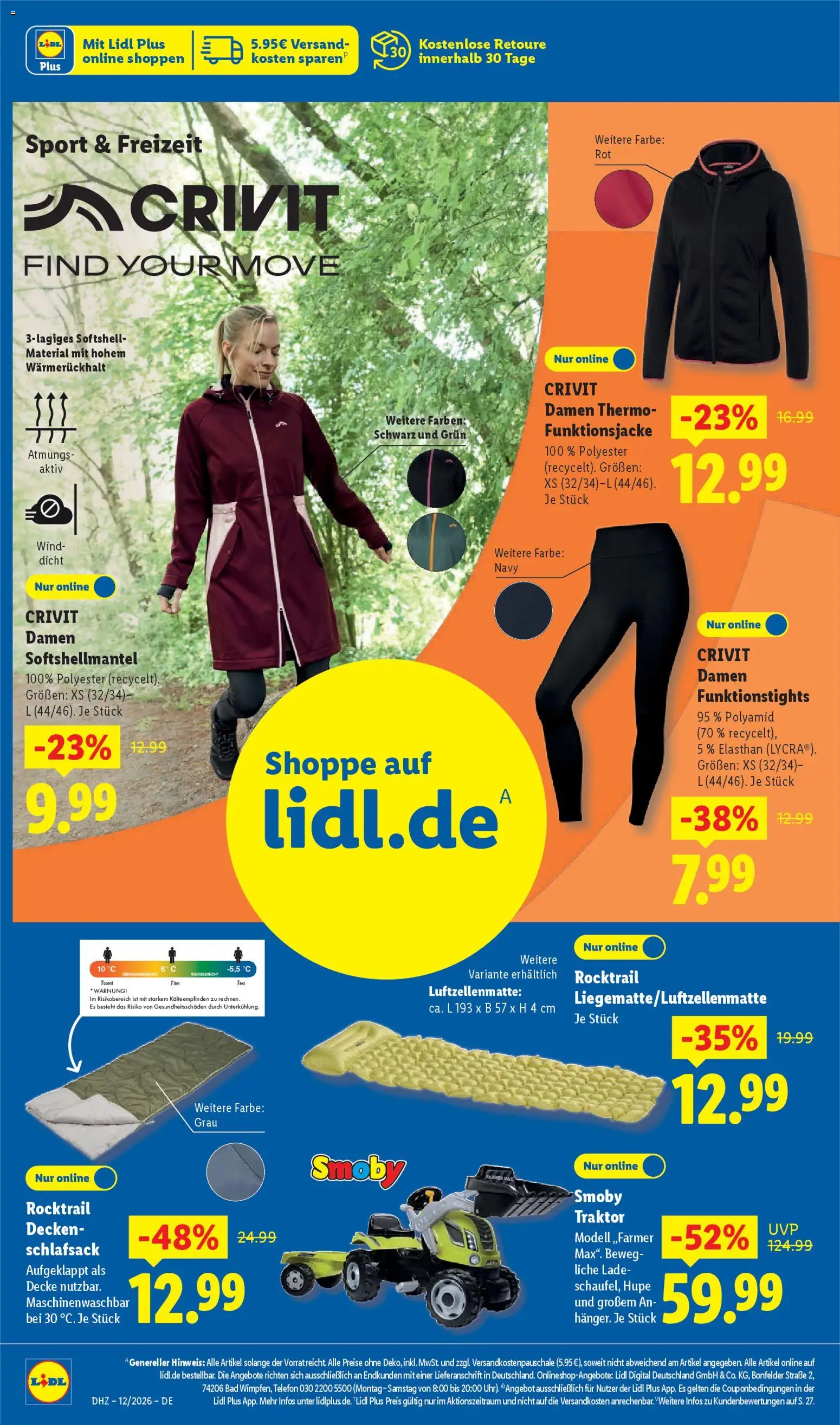 Lidl Prospekt Krefeld – gültig ab 16.03.2026 | Seite: 48 | Produkte: Decke, Bad, Schlafsack, Telefon