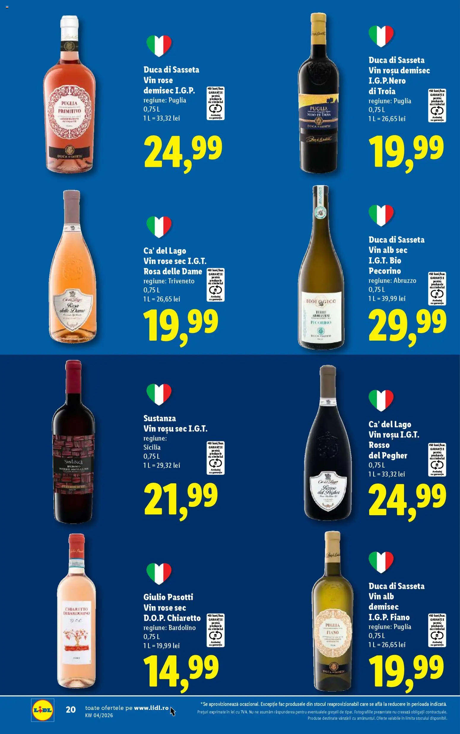 Noul catalog Lidl – valabil de la 19.01.2026 | Pagină: 20 | Produse: Şerit ödül, Vin