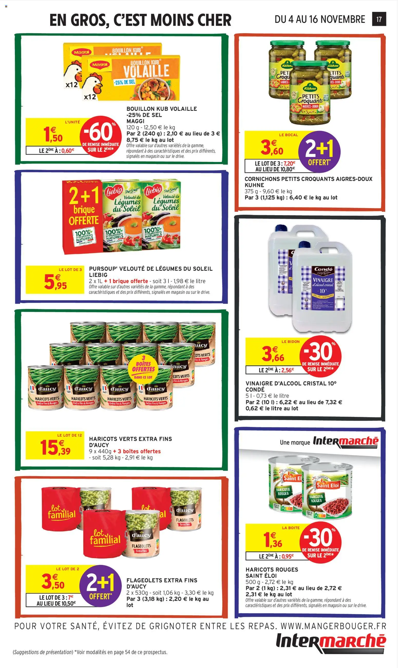 {H1} | Page: 17 | Produits: Haricots verts, Sel, Haricots rouges, Vinaigre