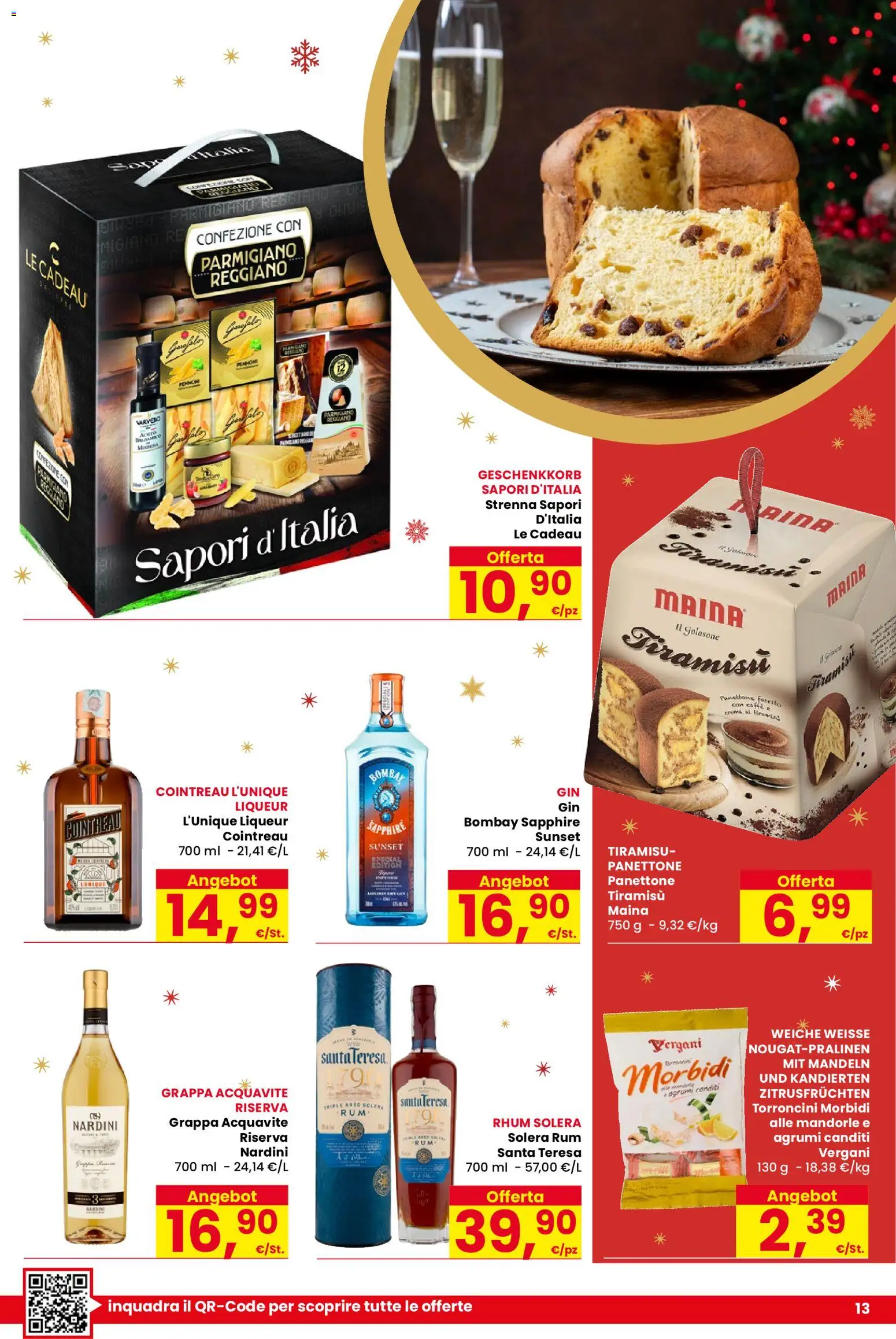 Volantino Despar del 16.12.2025 | Pagina: 13 | Prodotti: Caffè, Mandorle, Panettone, Parmigiano reggiano