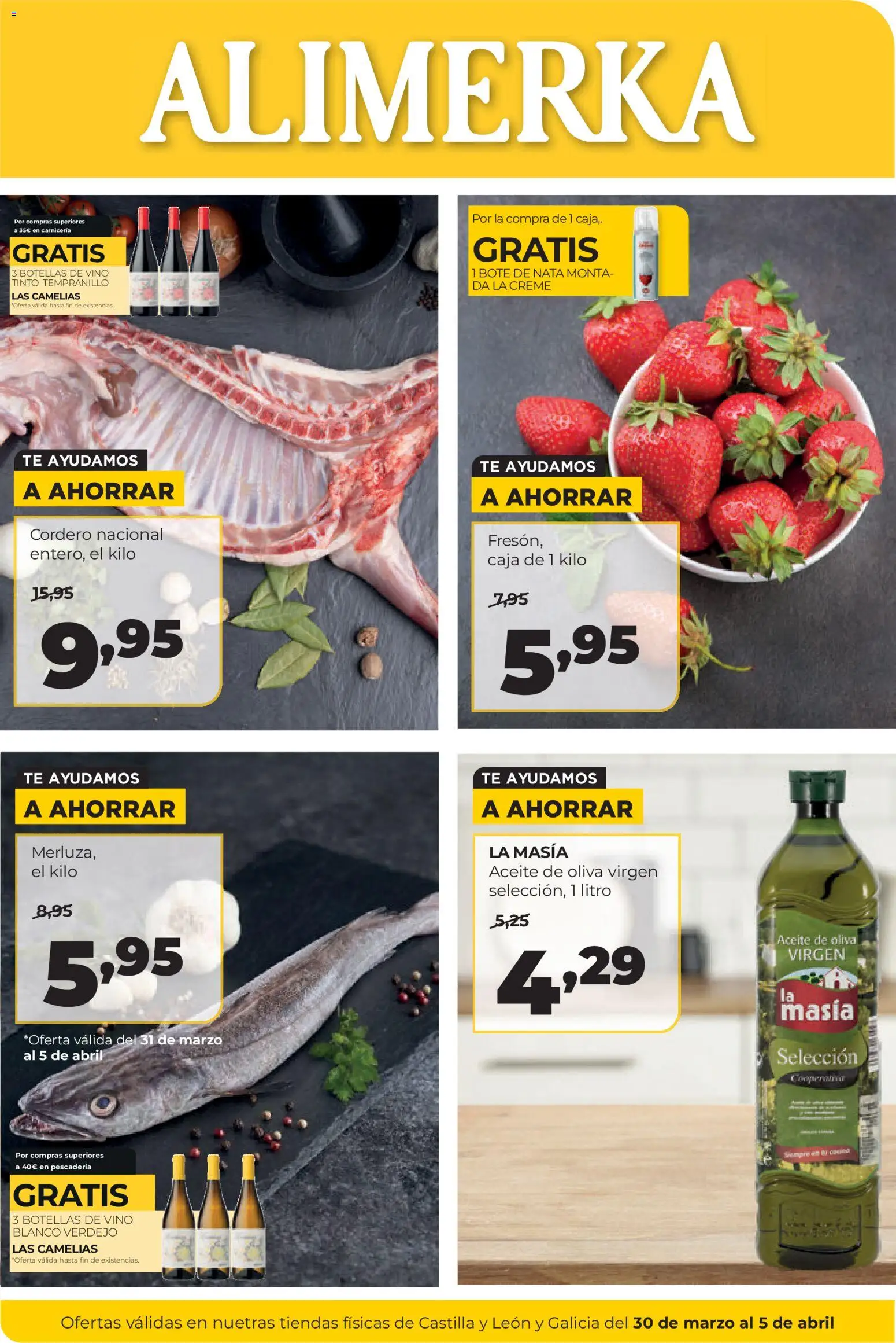 Alimerka folleto Castilla y León │ válido desde el 30.03.2026 | Página: 1 | Productos: Vino, Té, Aceite de oliva, Caja