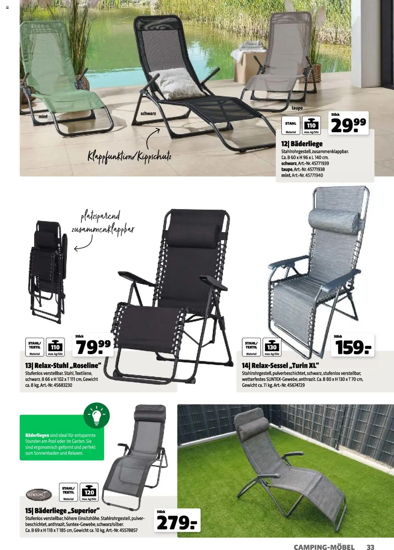 Hagebau Gartenkatalog 2025 gültig ab 05.03.2025 | Seite: 33 | Produkte: Gewicht, Tisch, Stuhl