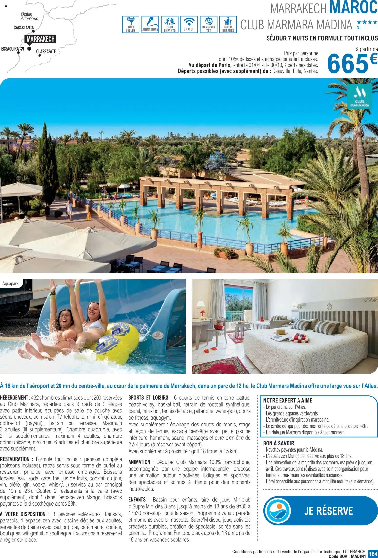 {H1} | Page: 164 | Produits: Whisky, Buffet, Douche, Café