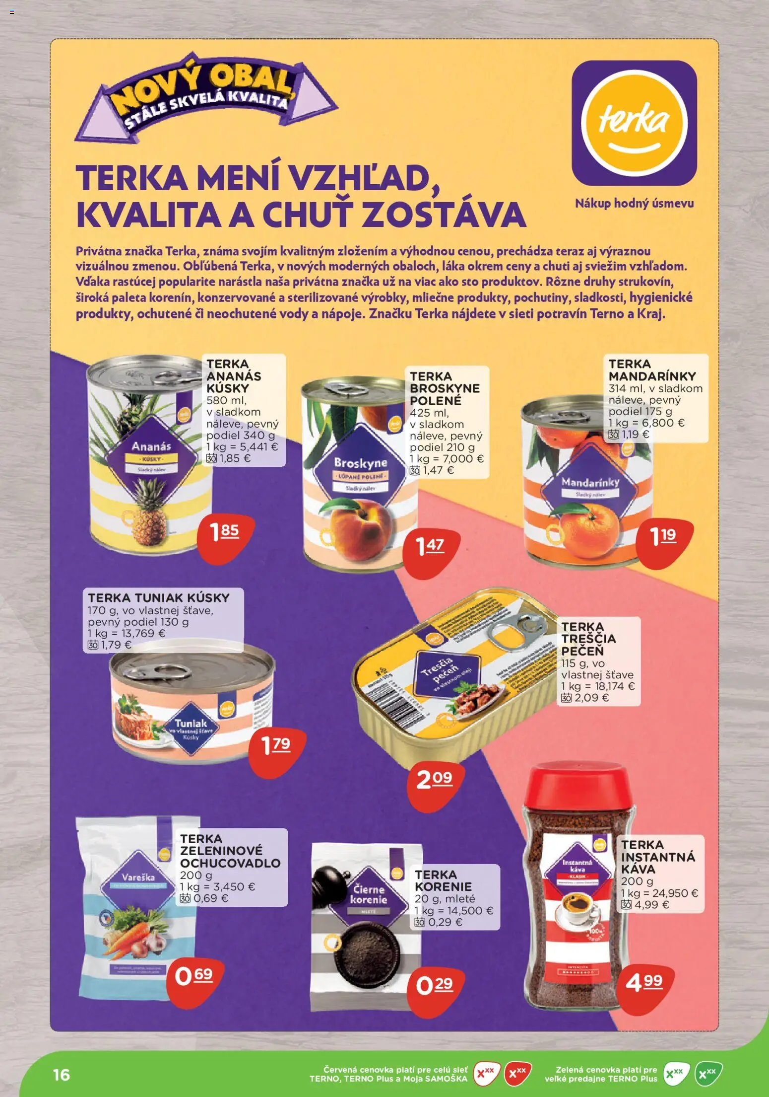 Nové Terno akcie – leták je platný od 10.11.2025 | Strana: 16 | Produkty: Káva, Čierne korenie, Ananás, Korenie