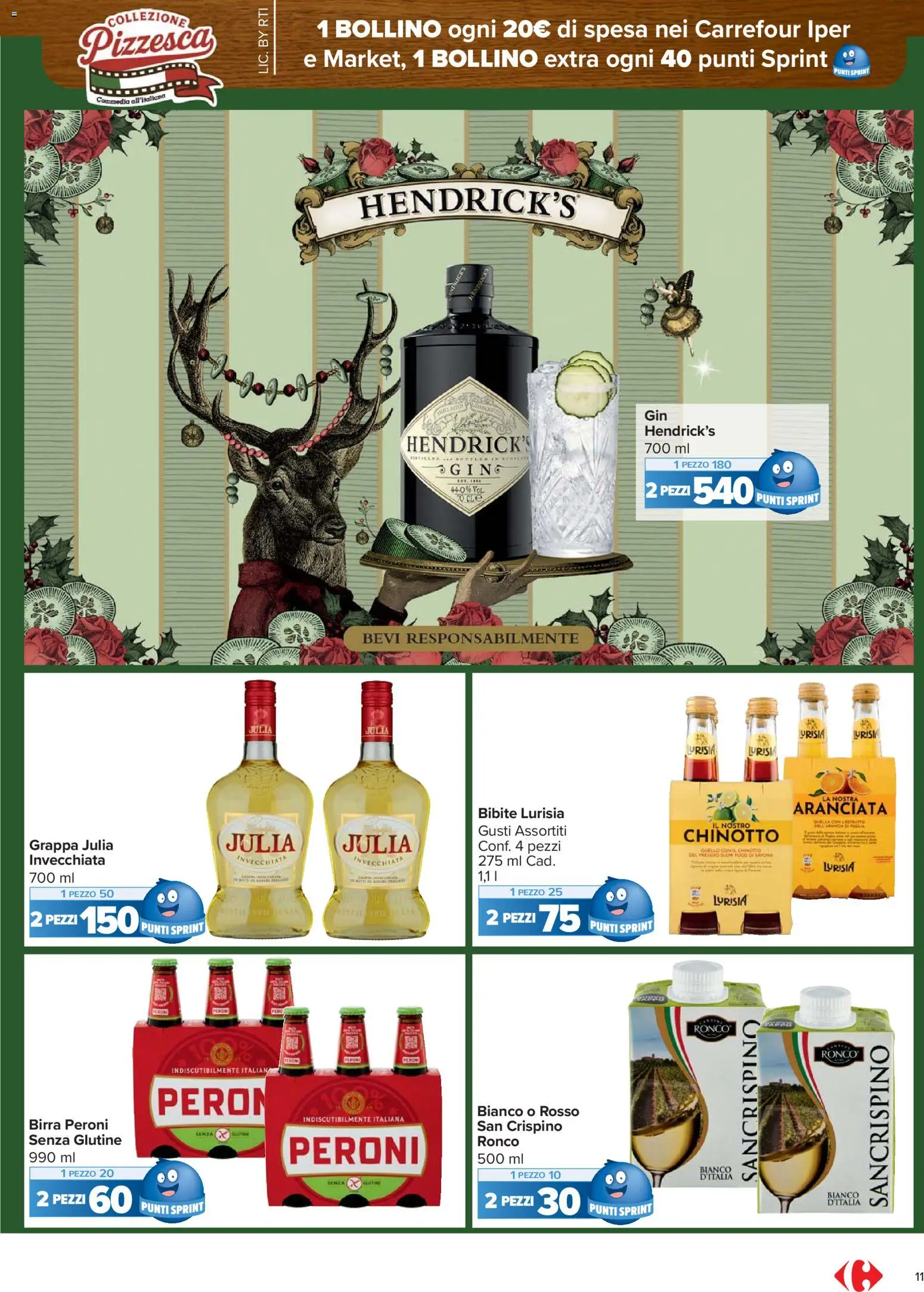 Volantino Carrefour del 17.02.2026 | Pagina: 11 | Prodotti: Birra, Chinotto, Bibite, Grappa
