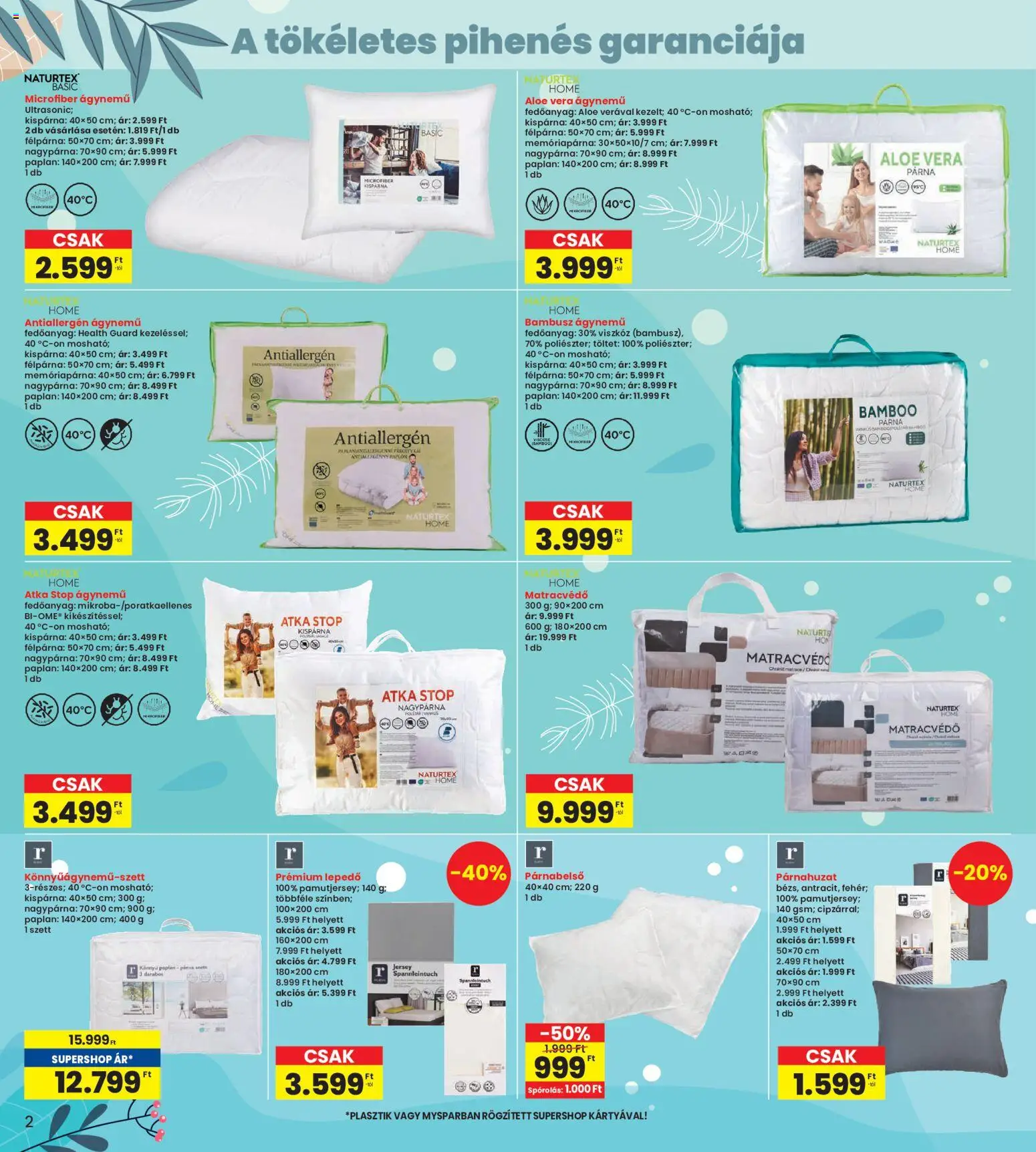 Interspar akciós ujság - amely érvényes a következő dátumtól: 02.01.2026 | Oldal: 2 | Termékek: Párnahuzat, Párna, Aloe vera, Ágynemű