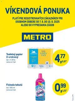 Metro víkendová ponuka - drogéria - náhľad platný od 07.08.2025