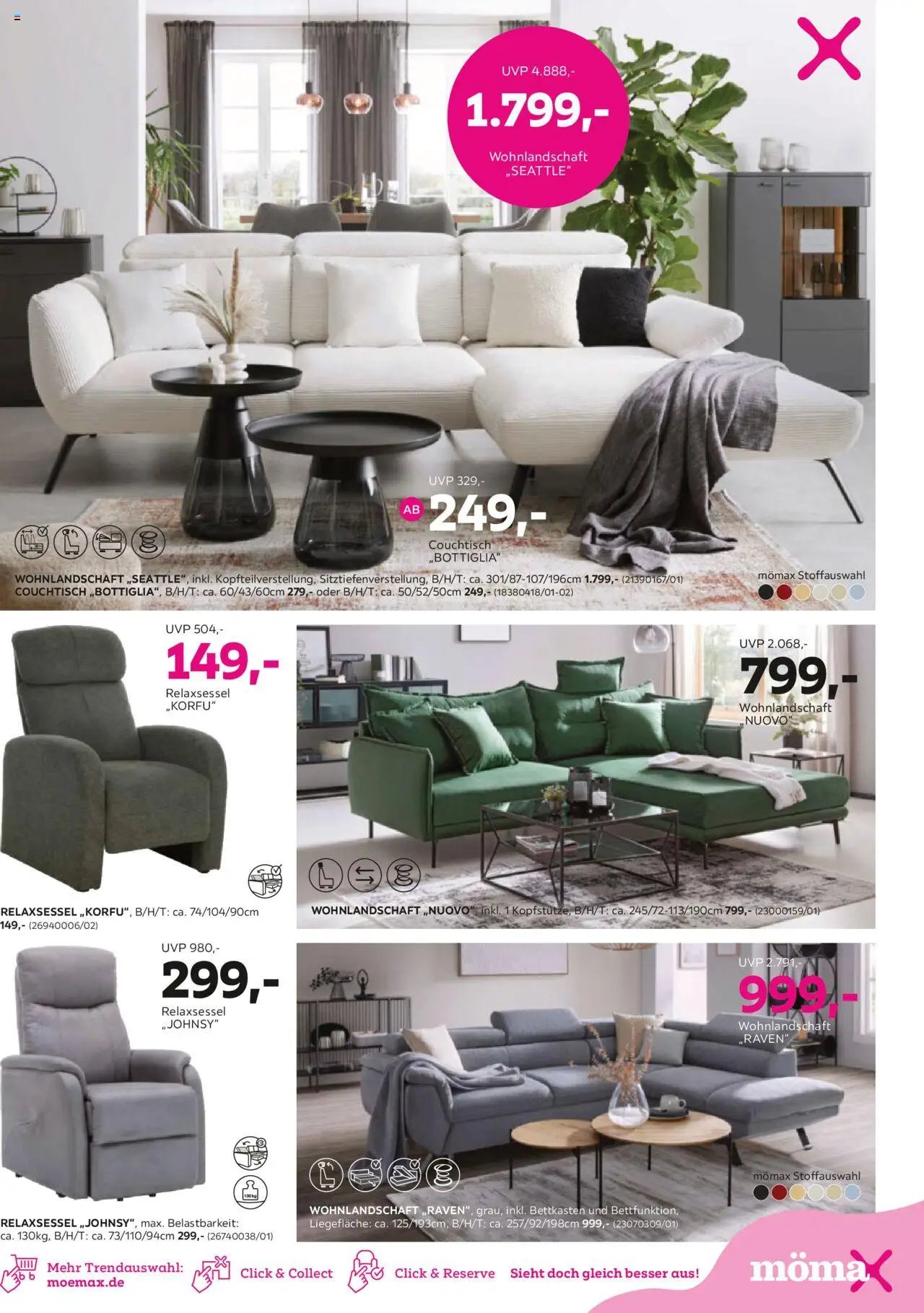 Mömax Prospekt 	 - gültig ab dem 25.08.2025 | Seite: 7 | Produkte: Wohnlandschaft, Relaxsessel, Couchtisch