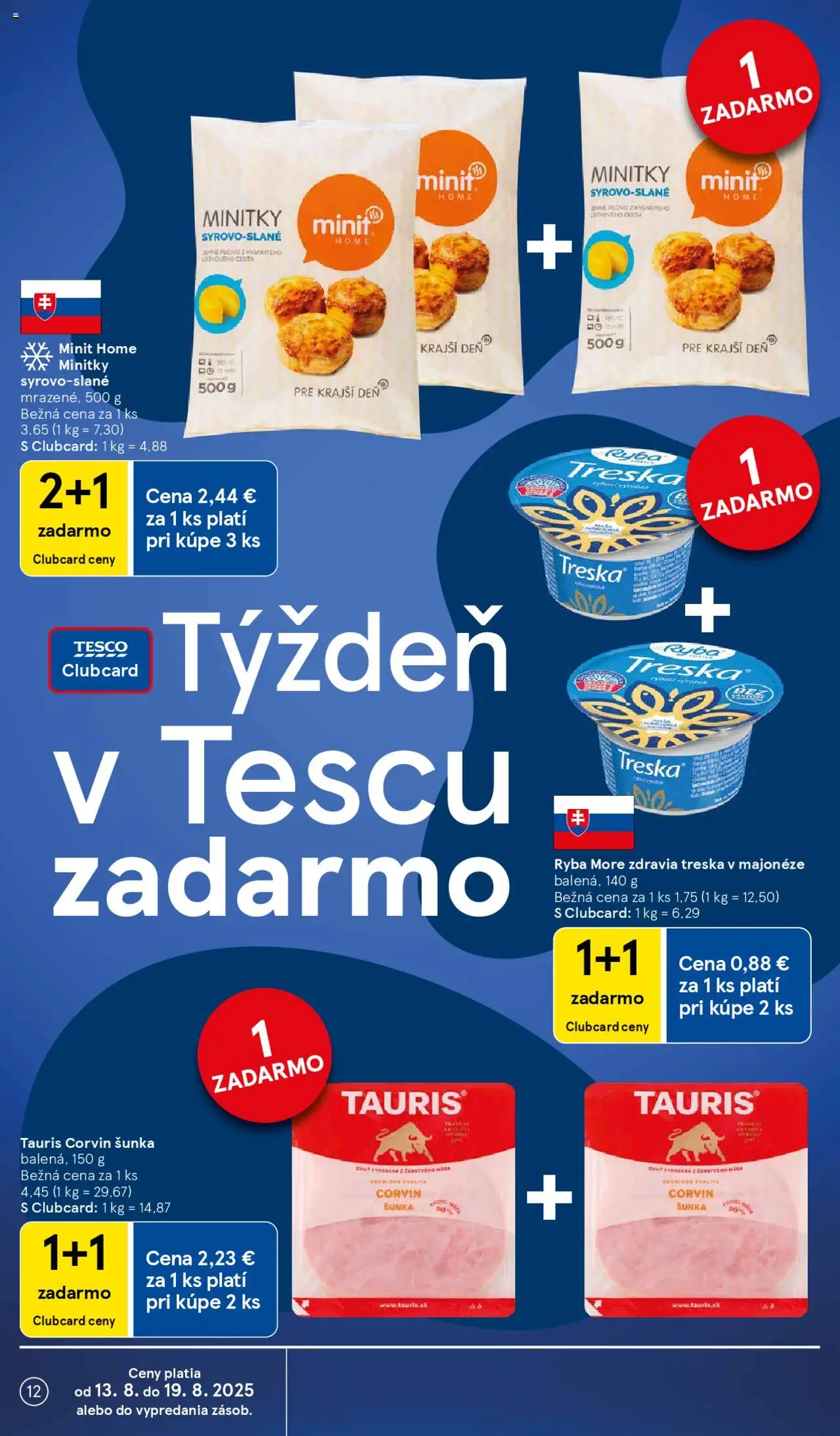 Tesco Hypermarket - leták │ platný od 13.08.2025 | Strana: 12 | Produkty: Šunka, Ryba, Treska
