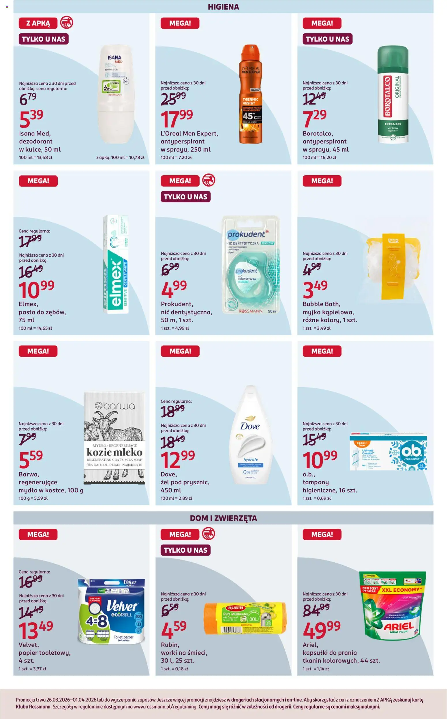 Rossmann gazetka od 26.03.2026 | Strona: 5 | Produkty: Ariel, Mleko, Mydło, Dezodorant