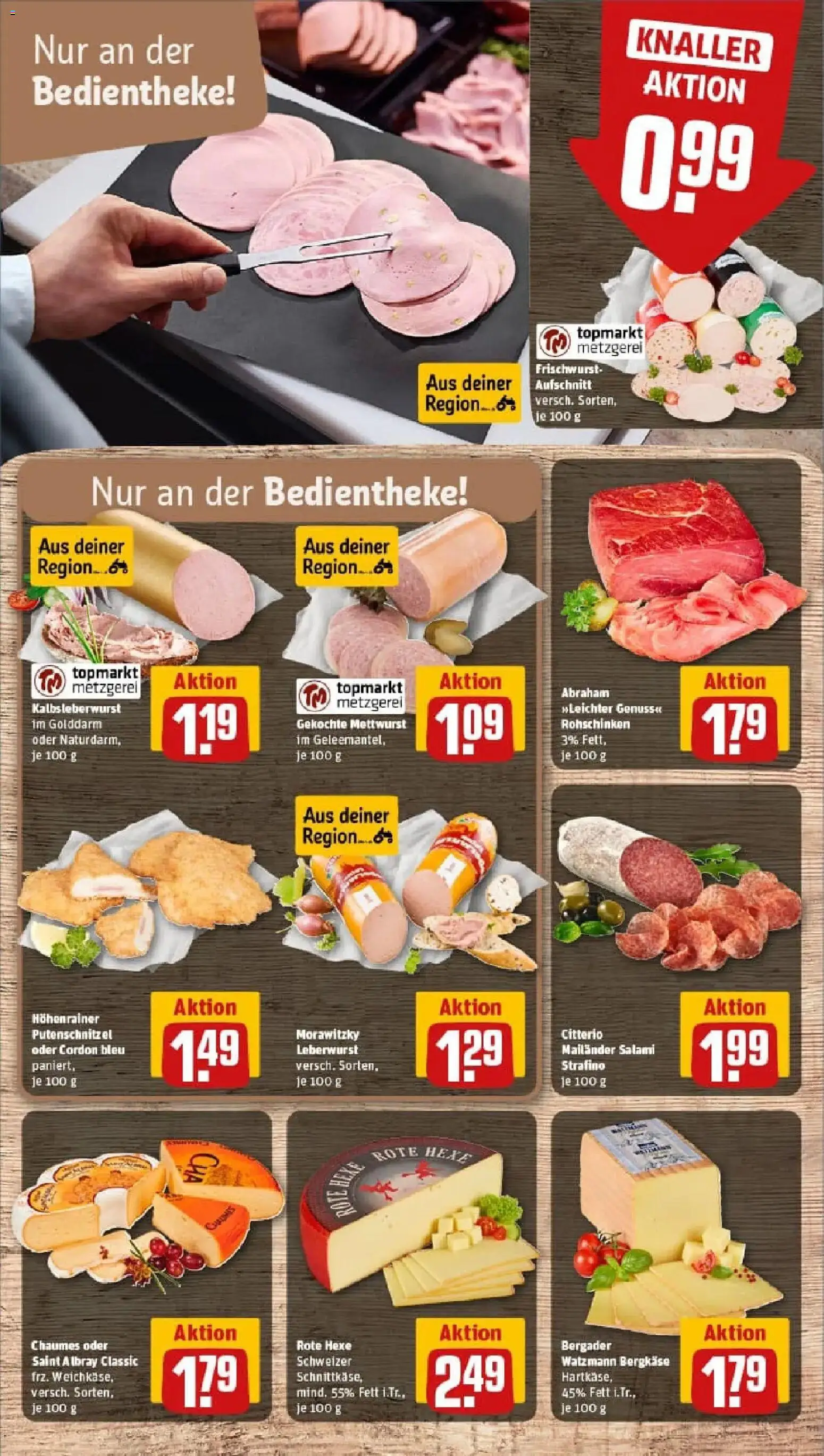 Rewe prospekt Kell Am See	 – gültig ab 26.01.2026 | Seite: 9 | Produkte: Putenschnitzel, Salami, Morawitzky