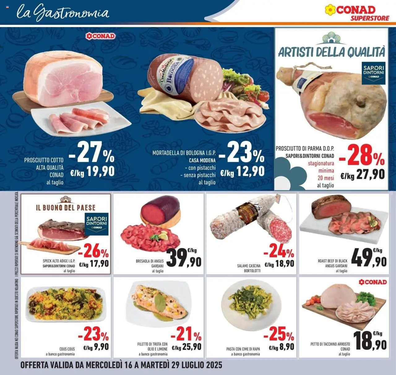 Volantino Conad del 15.07.2025 | Pagina: 12 | Prodotti: Prosciutto Cotto, Salame, Bresaola, Cous cous