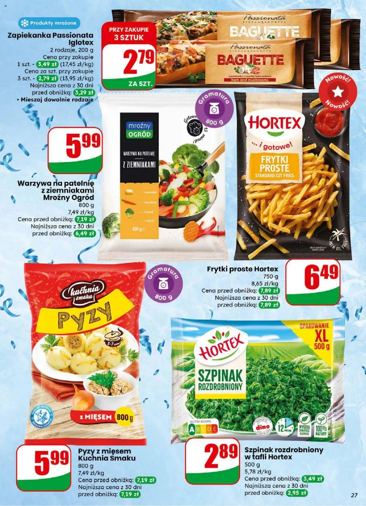 Dino Gazetka od 31.12.2025 | Strona: 27 | Produkty: Warzywa na patelnie, Szynka, Szpinak, Warzywa
