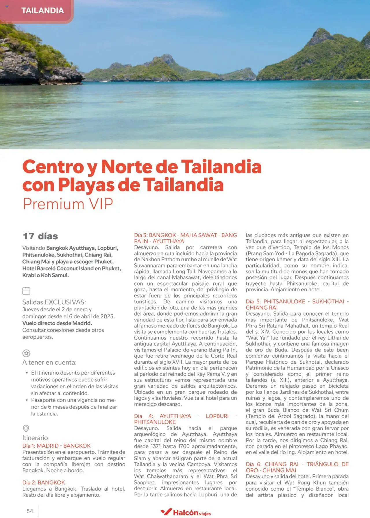 Halcón Viajes Asia 2025  │ válido desde el 15.11.2024 | Página: 54 | Productos: Bicicleta, Pan