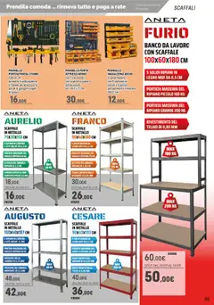 Anteprima del volantino PANNELLO PORTA ATTREZZI 481967, con 73 accessori con scatole sospese e portautensili 64 x 18,3 x 77 cm valido a partire dal 09.05.2025 | Pagina: 65 | Prodotti: Ripiano, Scaffale