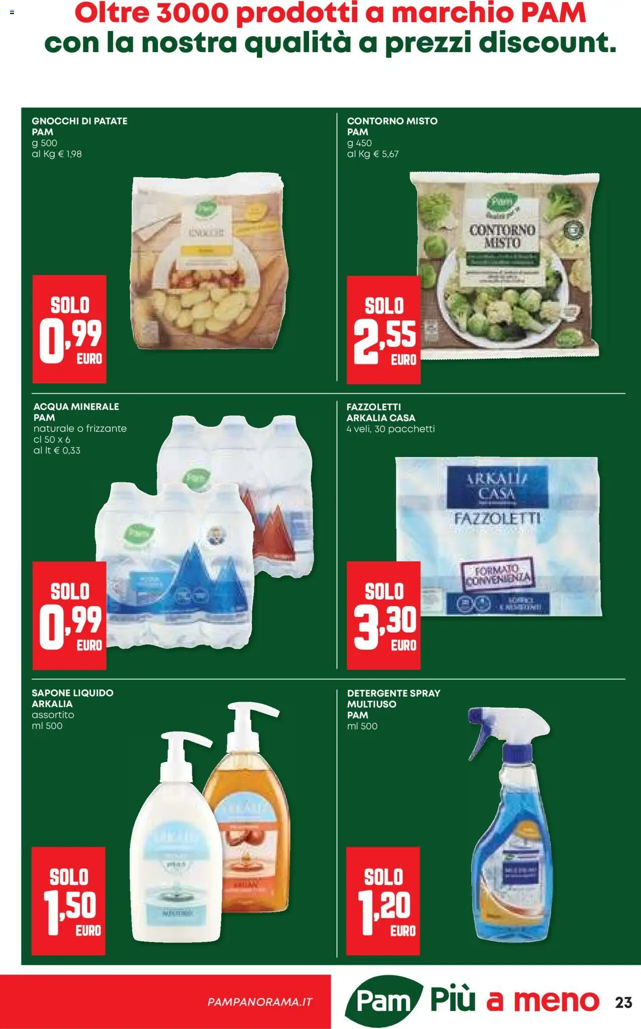 Volantino Panorama del 11.09.2025 | Pagina: 23 | Prodotti: Detergente, Fazzoletti, Acqua, Gnocchi