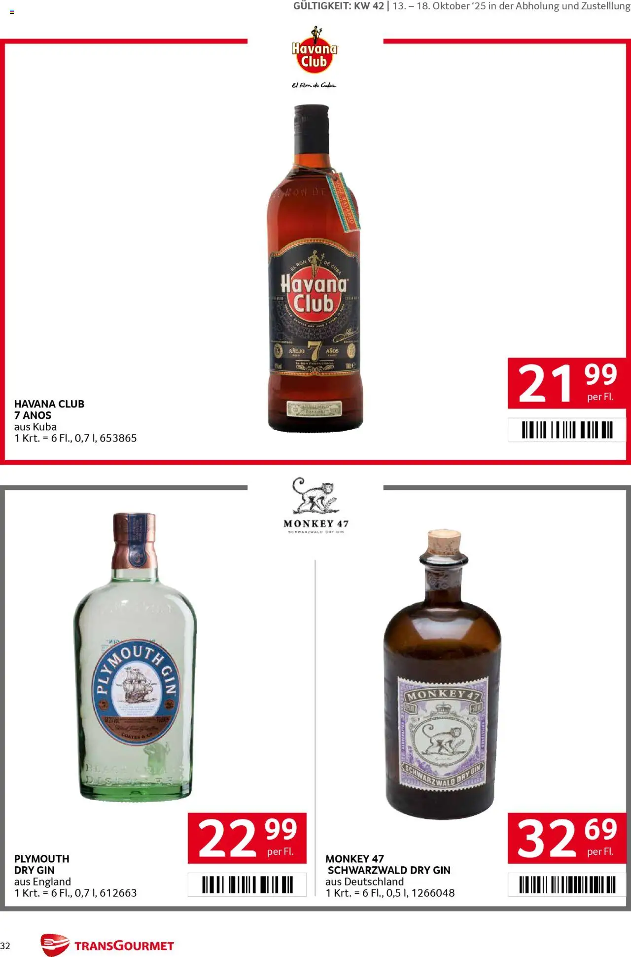 Transgourmet Eröffnungs Festwoche gültig ab 13.10.2025 | Seite: 32 | Produkte: Gin