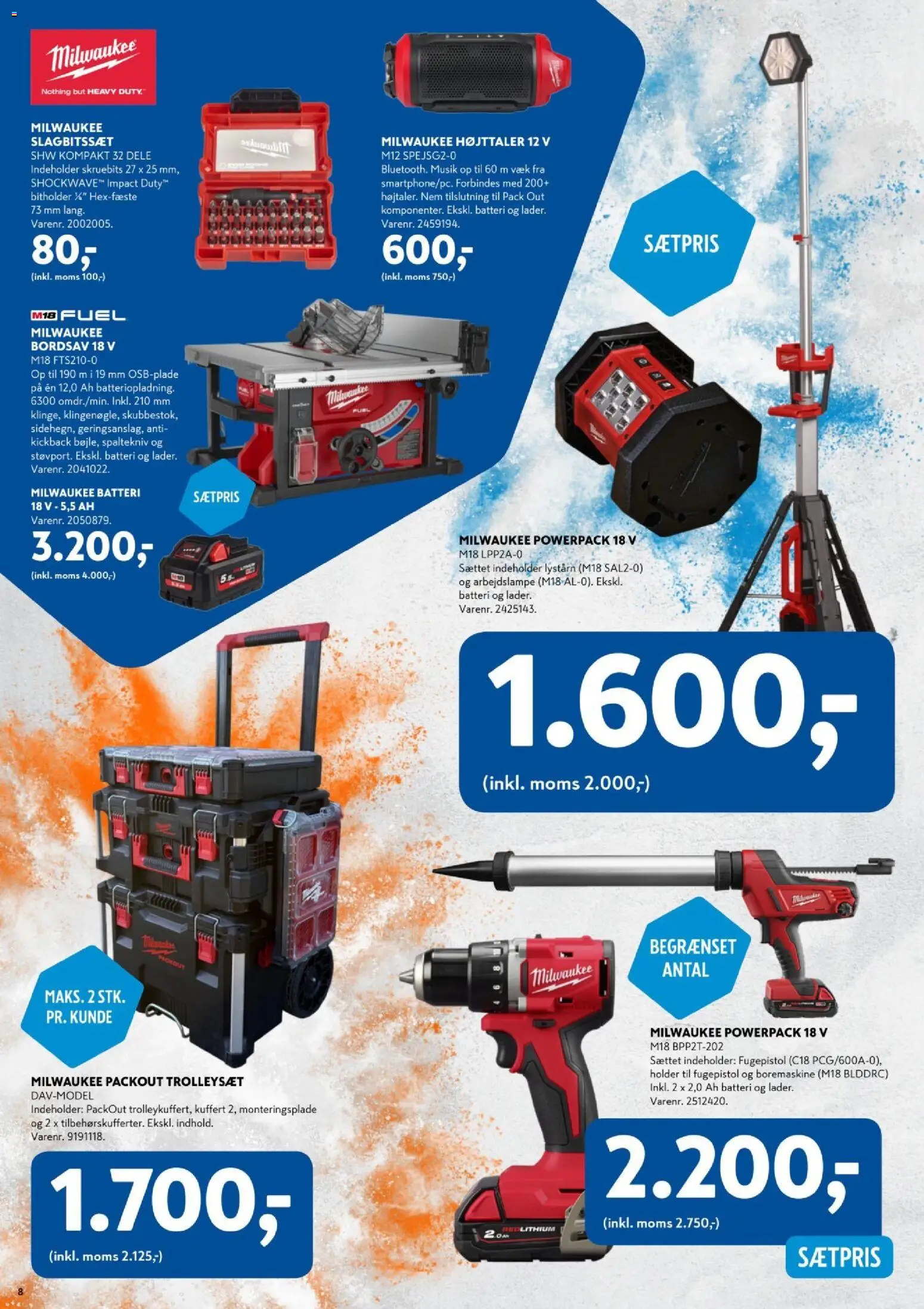 Davidsen tilbudsavis – gyldig fra 04.12.2025 | Side: 8 | Produkter: Kuffert, Boremaskine, Højttaler, Batteri