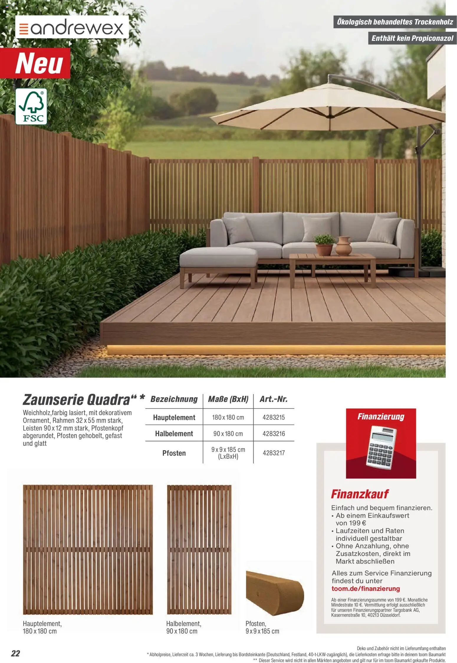 Toom Baumarkt Zäune & Sichtschutz 2026 – gültig ab 20.02.2026 | Seite: 22