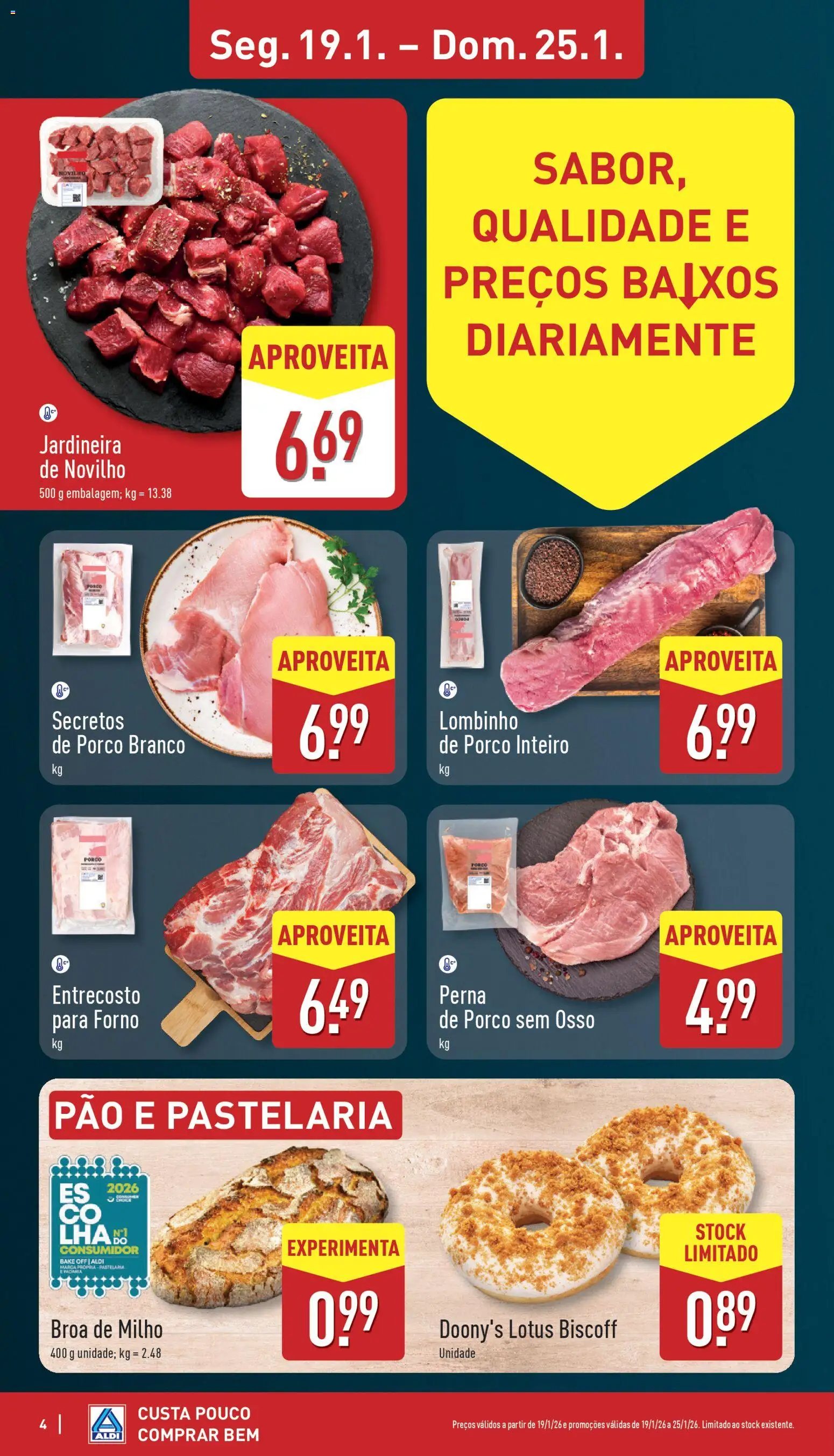 Aldi folheto │ válido de 19.01.2026 | Página: 4 | Produtos: Forno, Pão, Milho