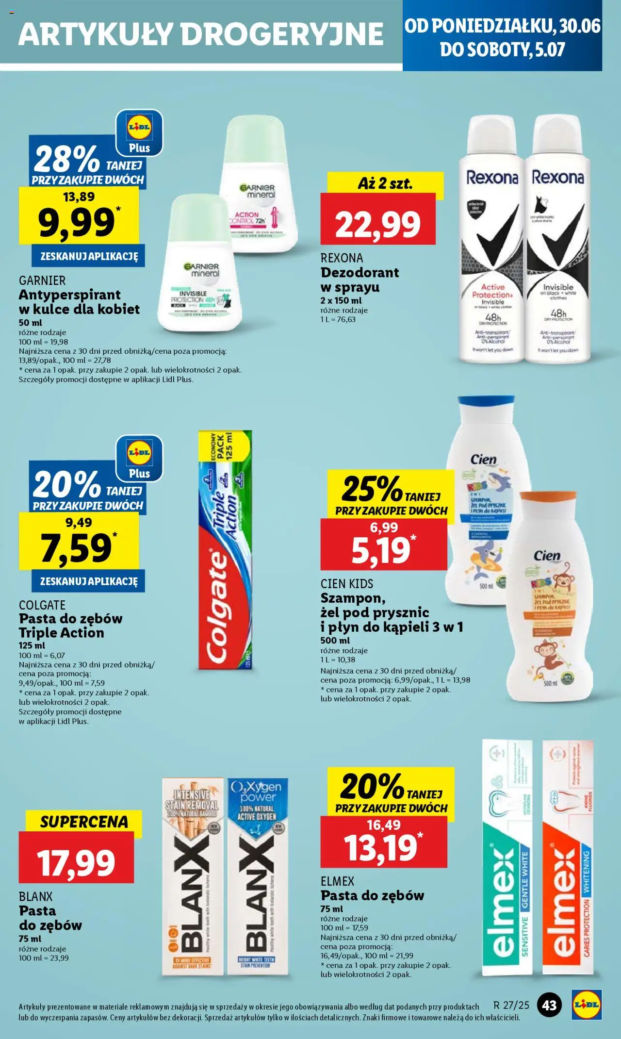Lidl Gazetka od 30.06.2025 | Strona: 51 | Produkty: Płyn do kąpieli, Prysznic, Żel pod prysznic, Pasta do zębów