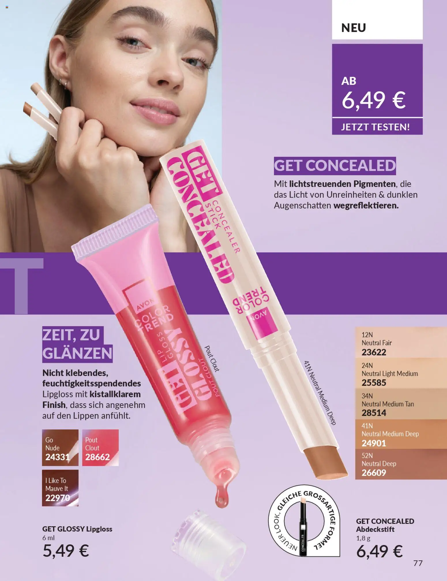 AVON Katalog März 2026 – gültig ab 01.03.2026 | Seite: 79 | Produkte: Concealer, Lipgloss