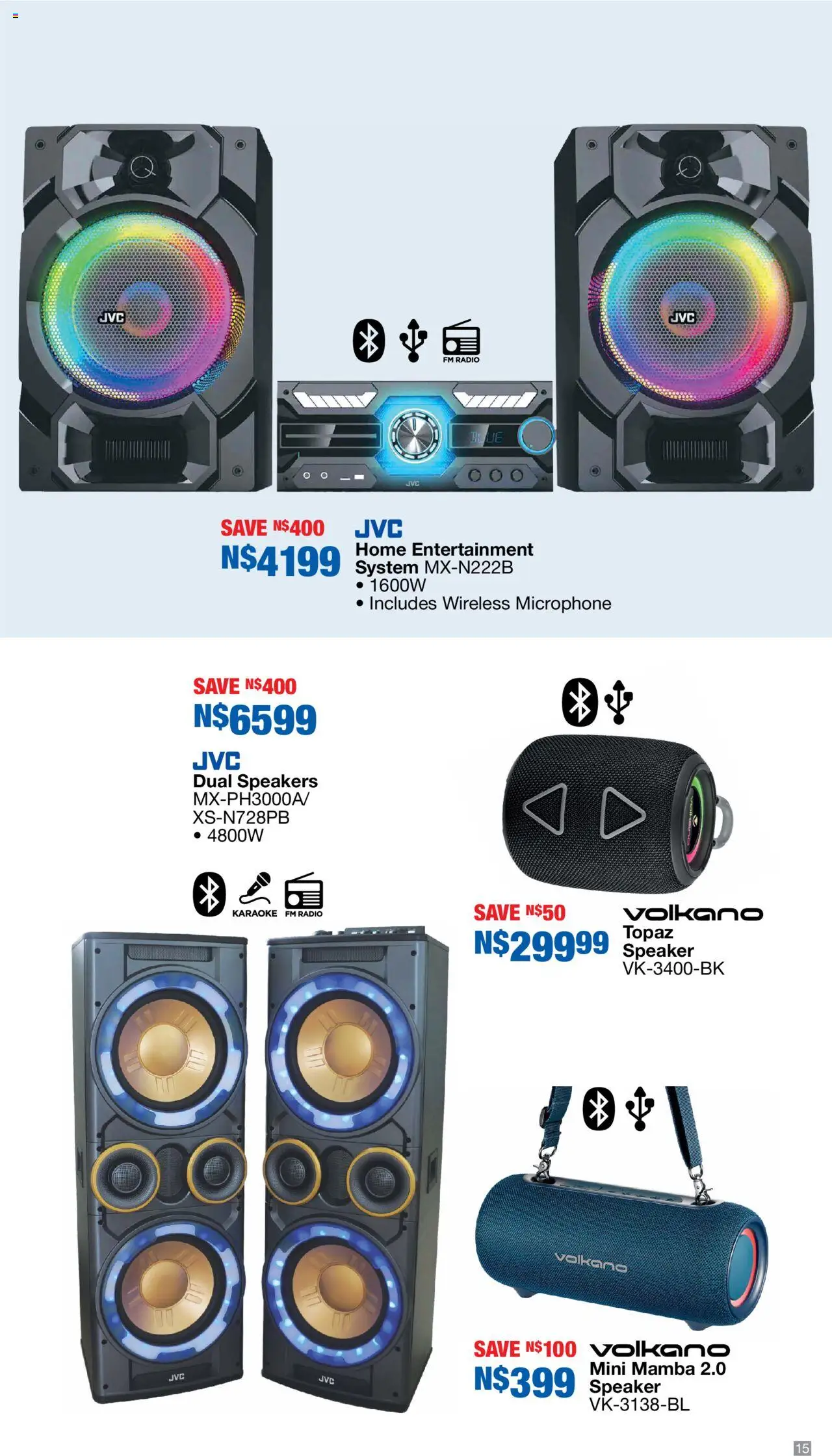 New OK Furniture catalogue – valid from 06.10.2025 | Page: 15 | Products: Radio, Microphone, Speaker