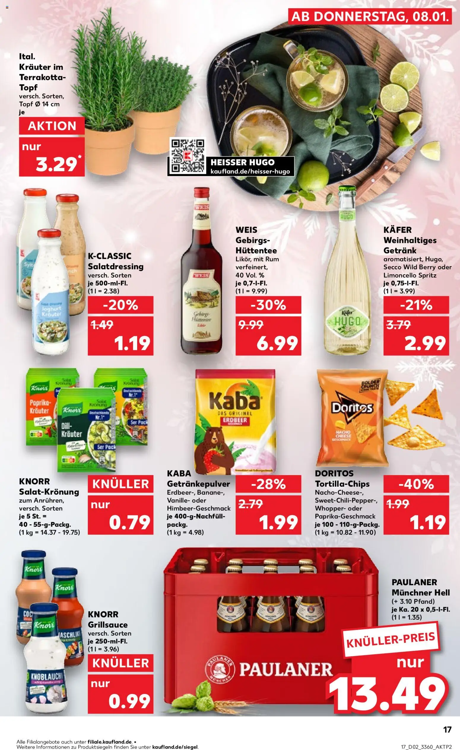 Kaufland prospekt Berlin	 – gültig ab 08.01.2026 | Seite: 17 | Produkte: Joghurt, Rum, Knorr, Hugo