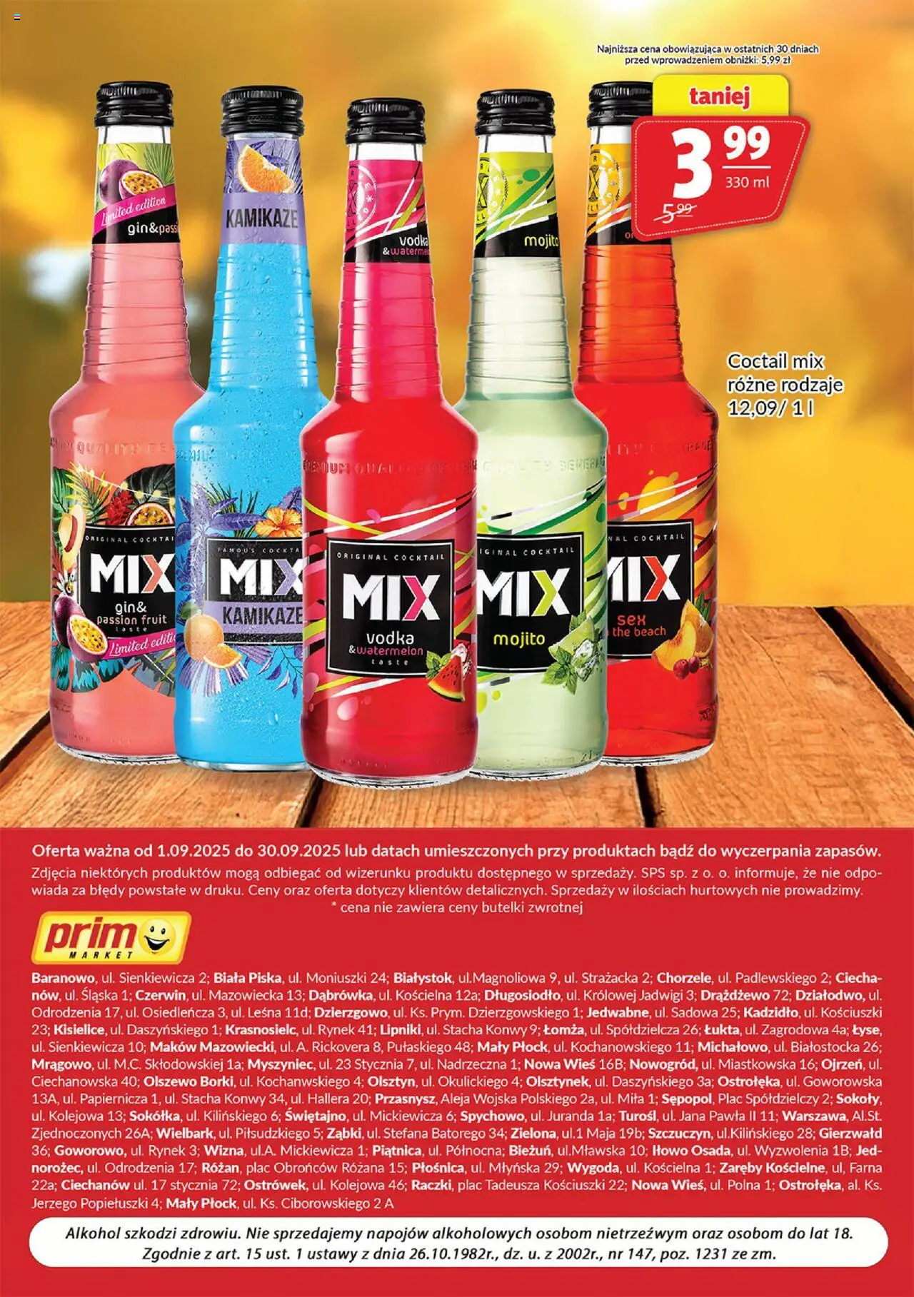 Prim Market Gazetka - Oferta alkoholowa od 01.09.2025 | Strona: 8 | Produkty: Vodka, Alkohol