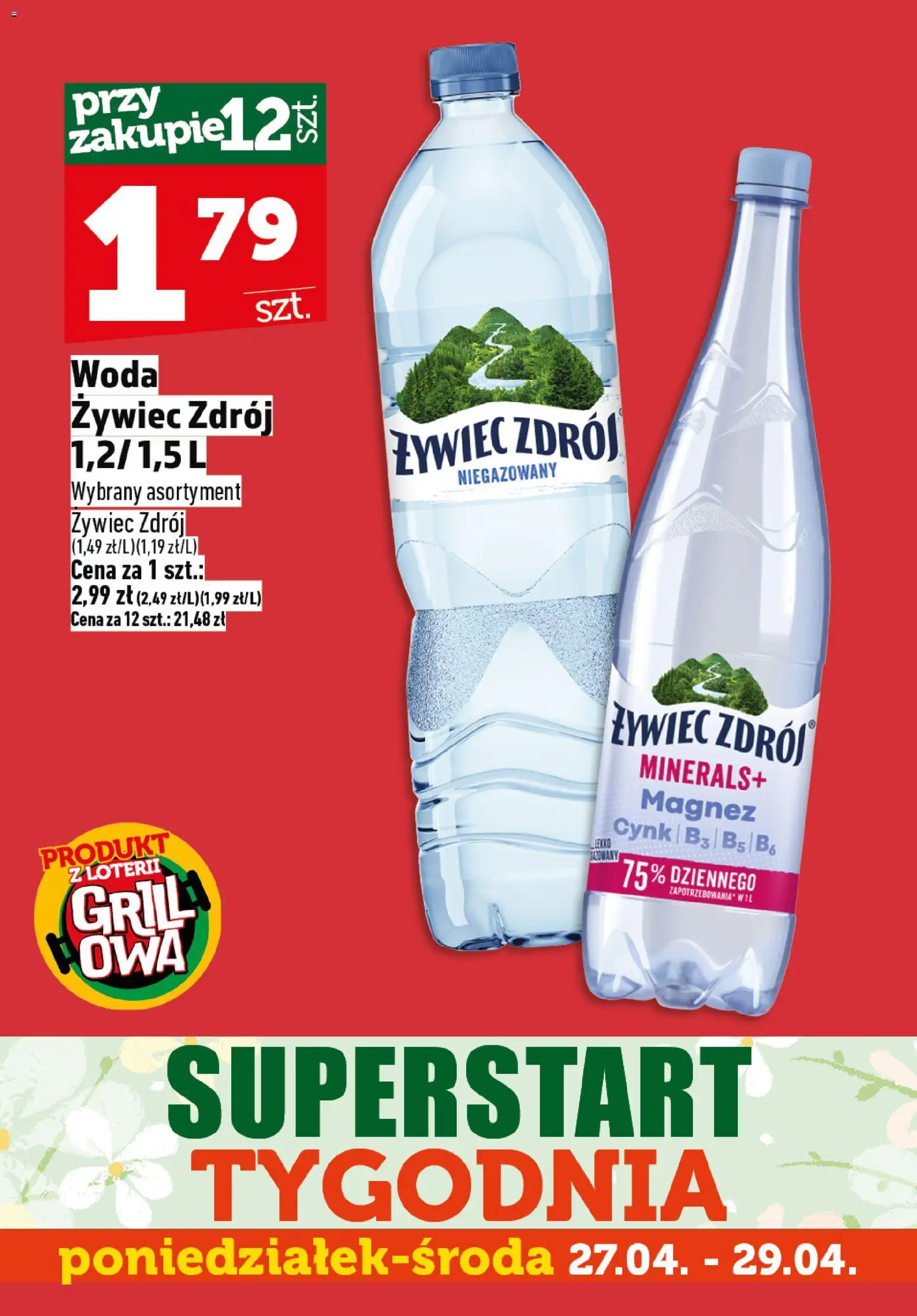 Topaz gazetka - Superstart tygodnia od 27.04.2026 | Strona: 8 | Produkty: Woda żywiec, Woda