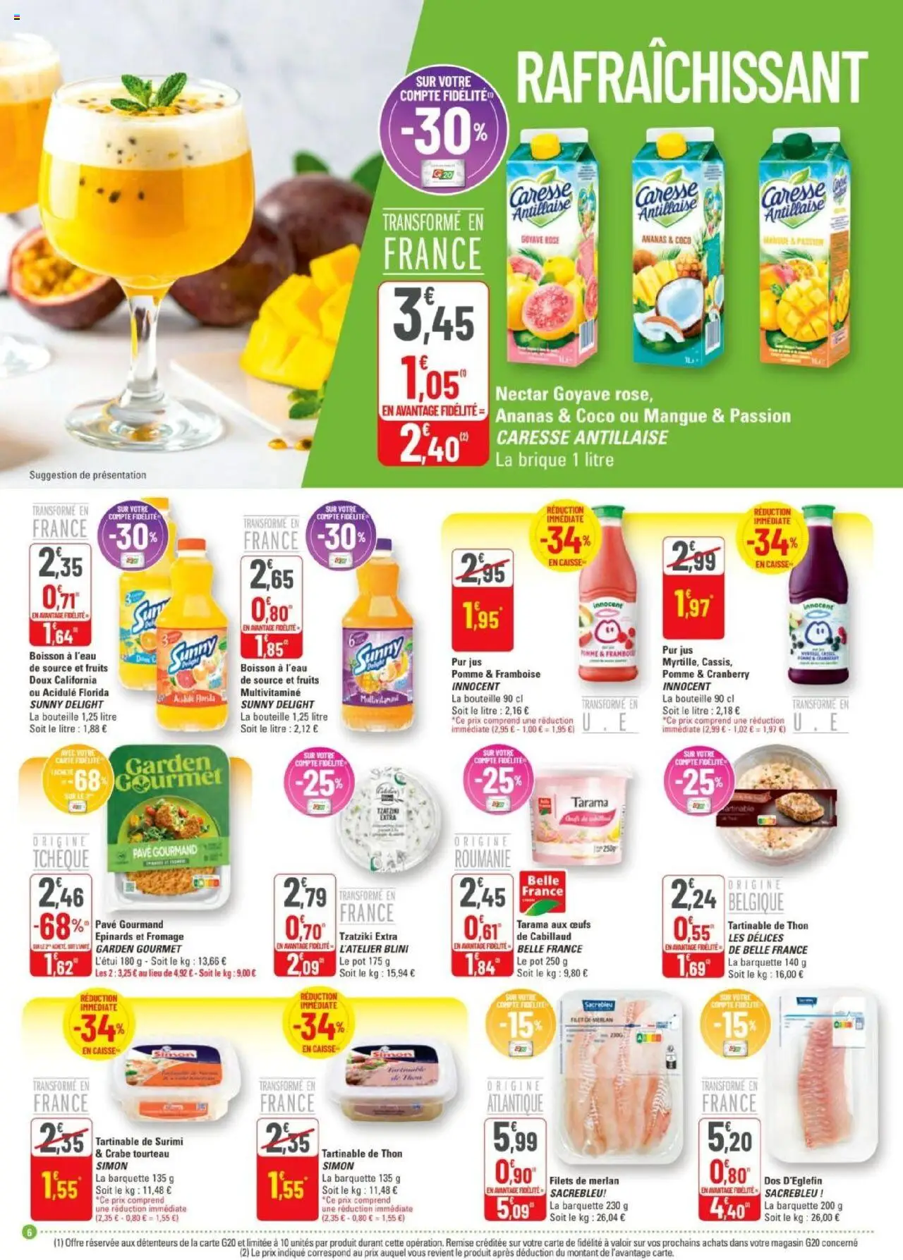  | Page: 6 | Produits: Mangue, Dos d'églefin, Tarama, Crabe