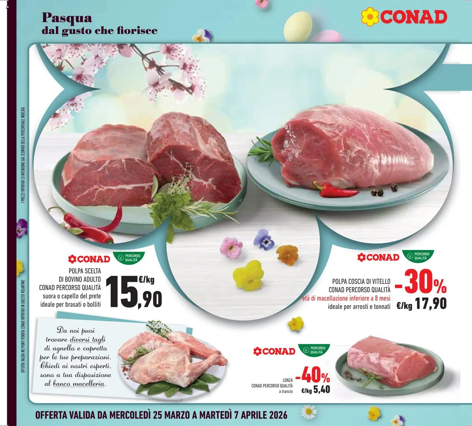Volantino Conad del 25.03.2026 | Pagina: 10 | Prodotti: Bovino, Vitello, Agnello
