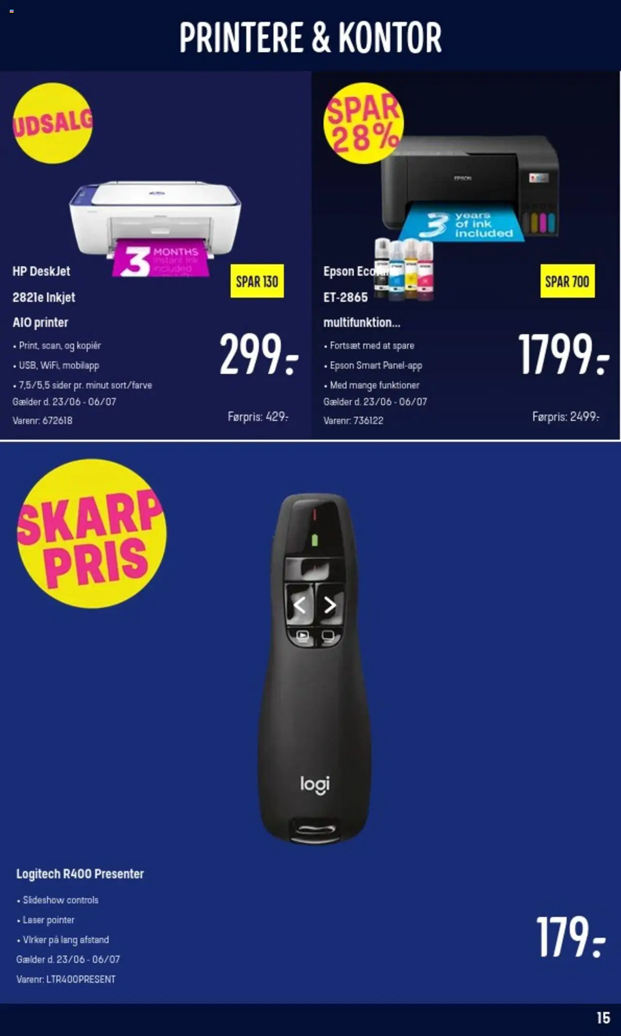Elgiganten Tilbudsavis gyldig fra 23.06.2025 | Side: 15 | Produkter: Printer