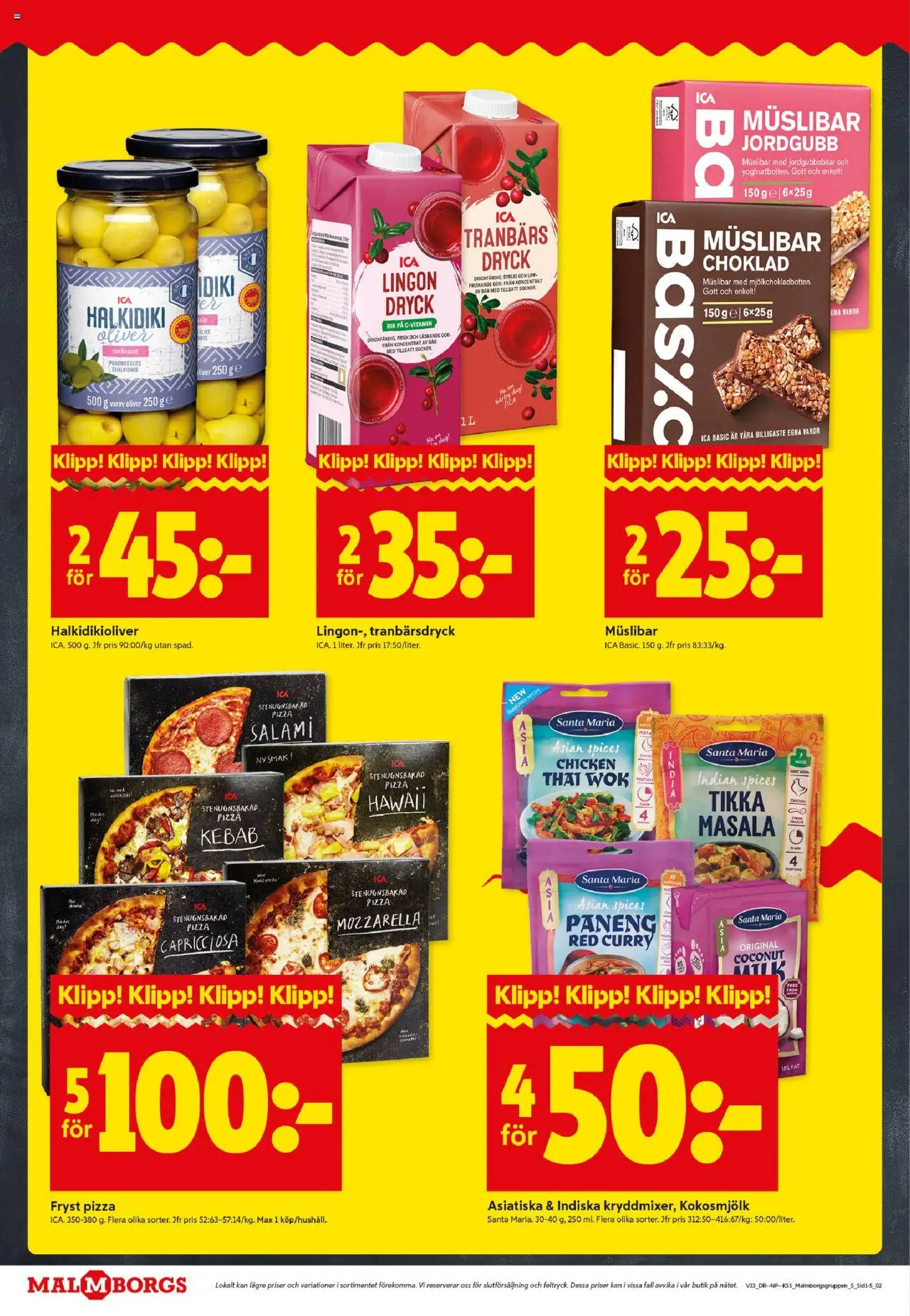 ICA Kvantum reklamblad aktuell från 11.08.2025 | Sida: 2 | Produkter: Oliver, Choklad, Salami, Pizza