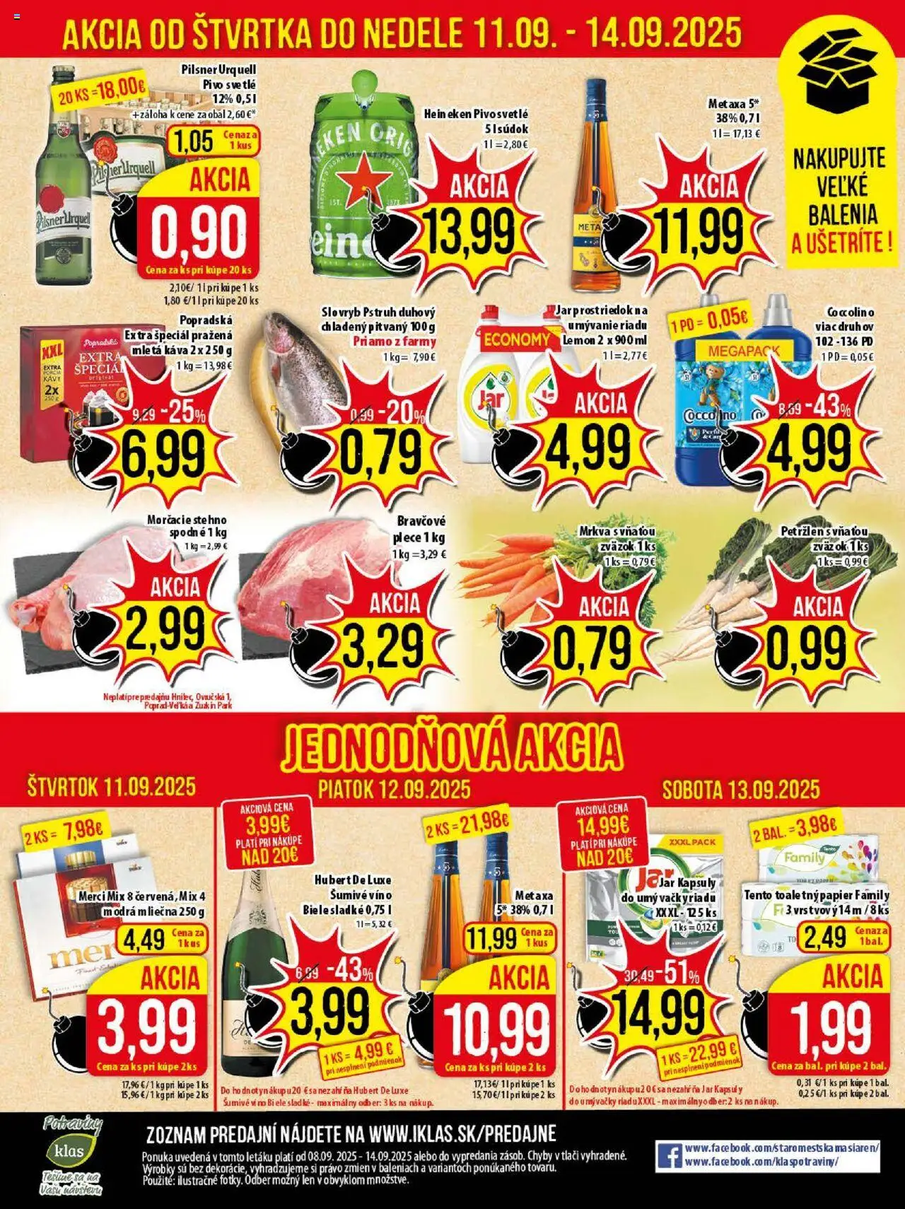 Nové Klas akcie – leták je platný od 08.09.2025 | Strana: 24 | Produkty: Metaxa, Pstruh, Merci, Petržlen