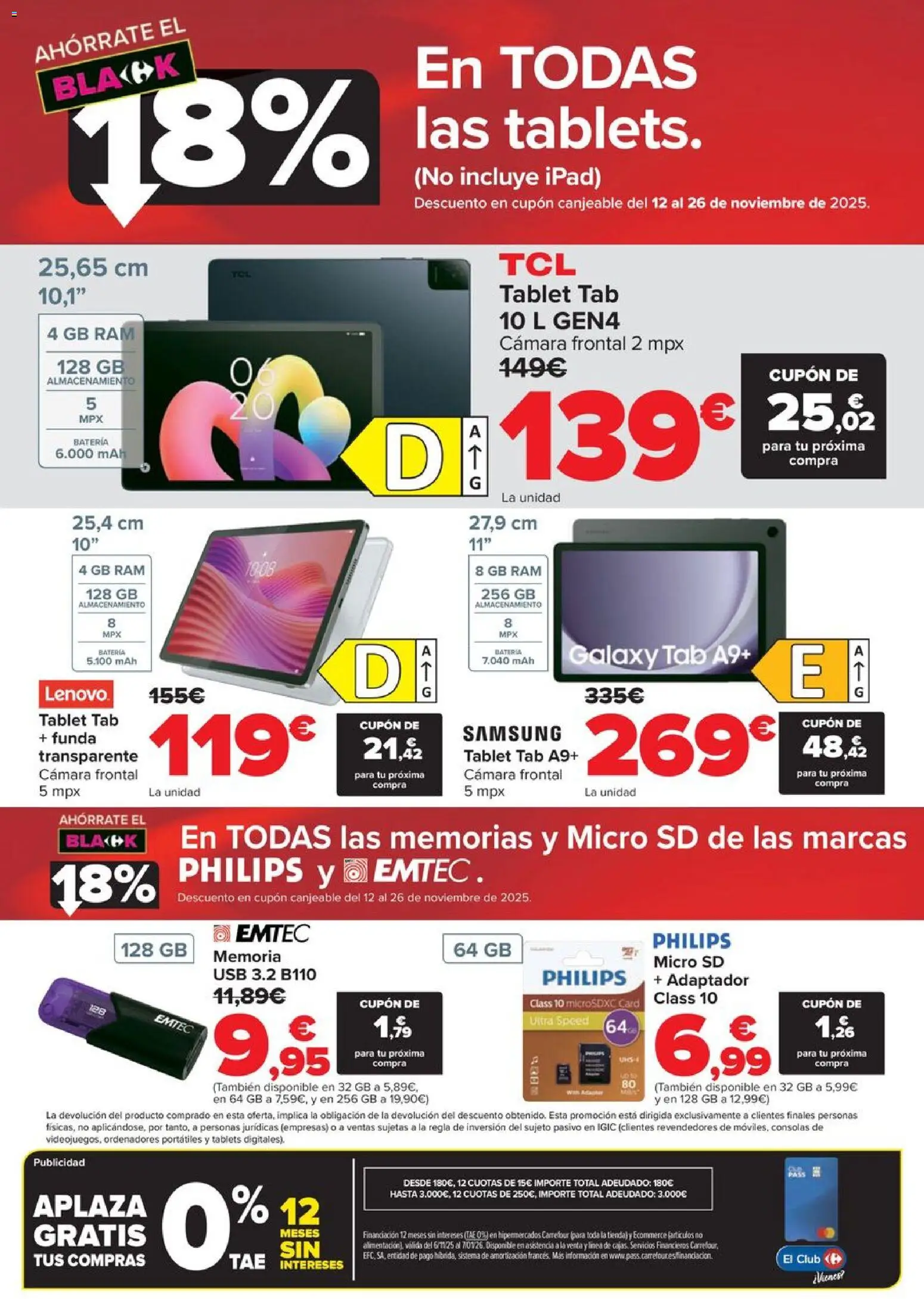 Carrefour Black Friday │ válido desde el 06.11.2025 | Página: 6 | Productos: Ipad, Tablet, Adaptador, Batería