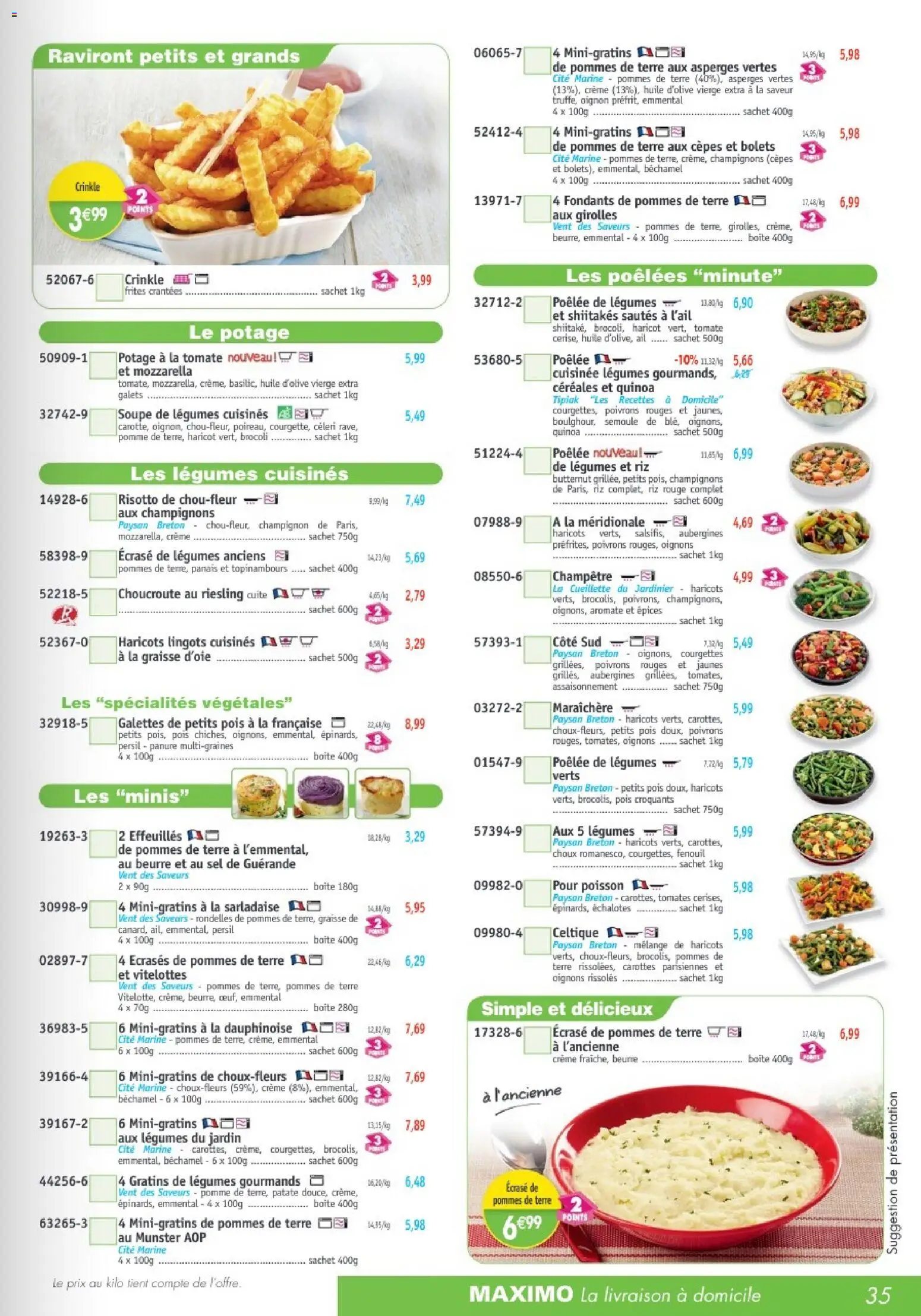 {H1} | Page: 35 | Produits: Fenouil, Mozzarella, Semoule, Champignon