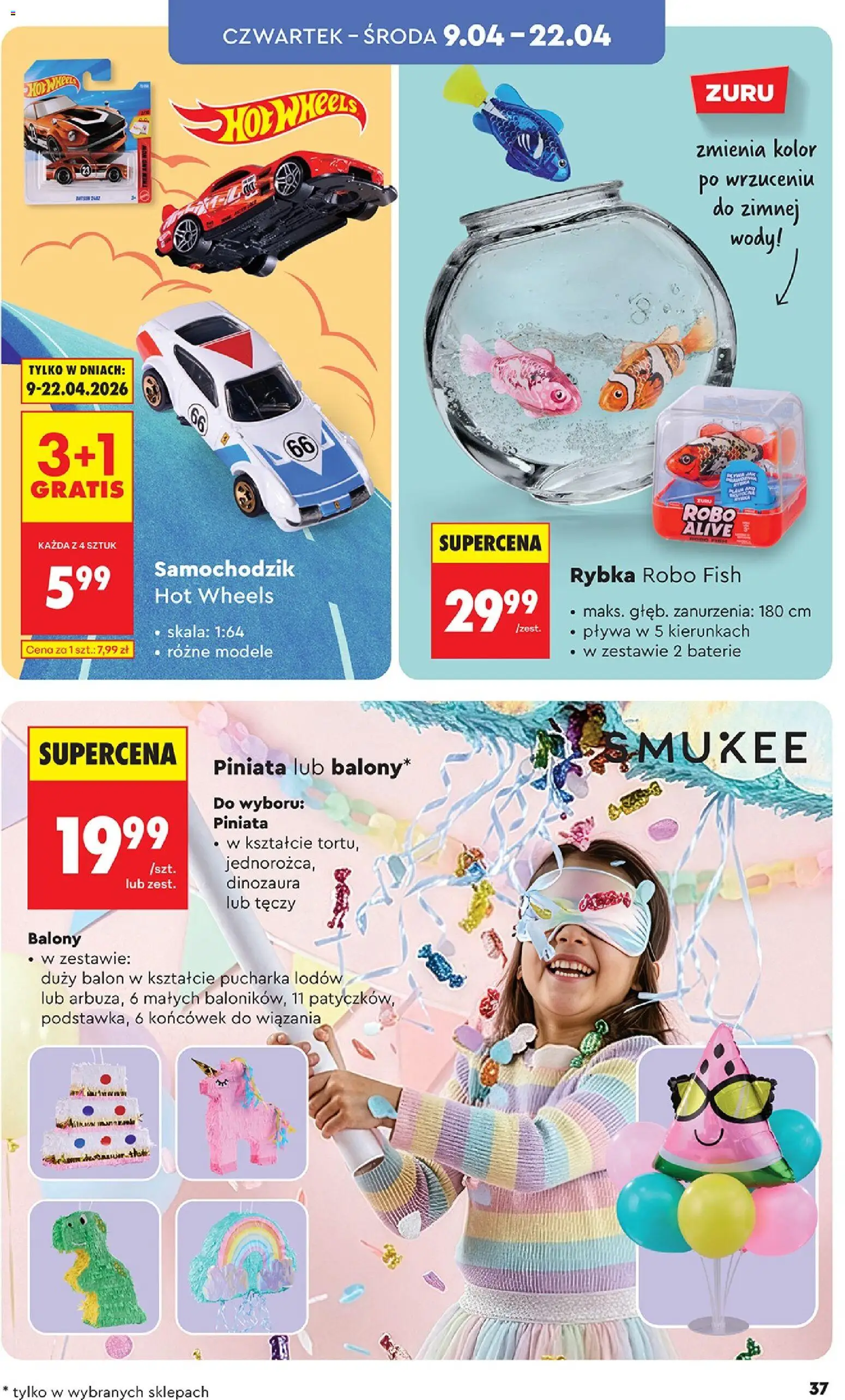 Biedronka Polsko leták - Hity i inspiracje od 07.04.2026 | Strana: 37 | Produkty: Hot Wheels, Baterie, Balón