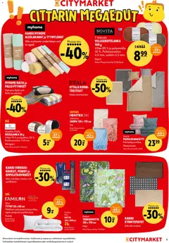 K-Citymarket-mainoslehti voimassa 19.01.2026 alkaen | Sivu: 5 | Tuotteet: Pussilakanasetti, Tyyny, Peitto, Huopa